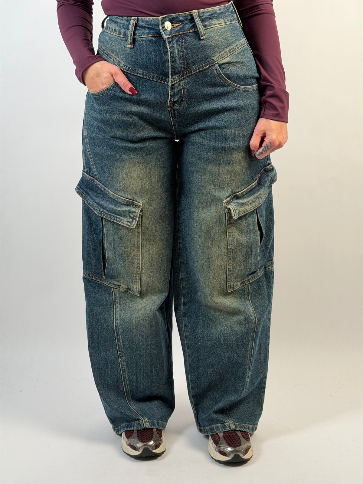 Jeans V 566 Cargo Wide Blauw