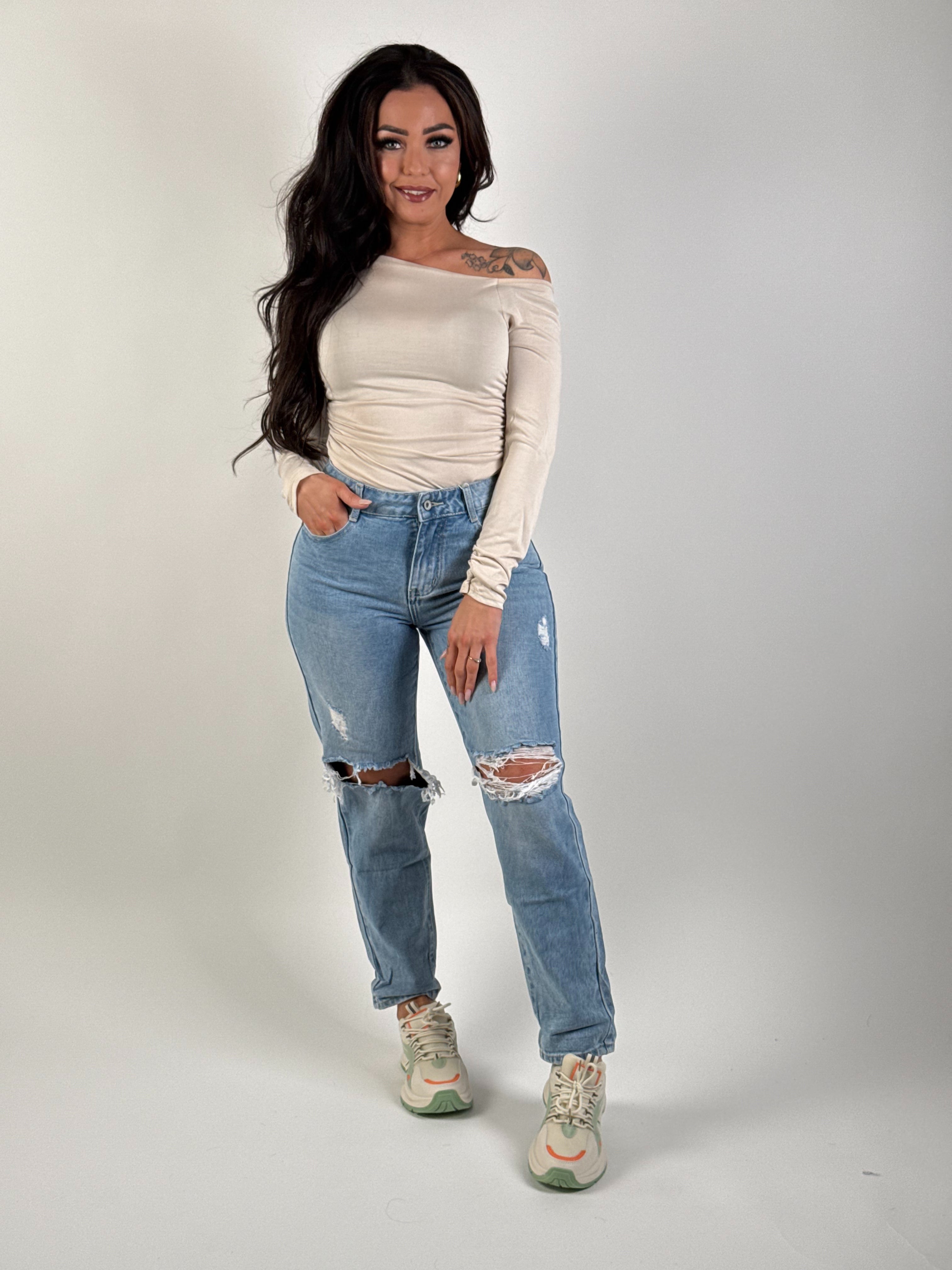 Jeans H 6282-2 Mom Blauw