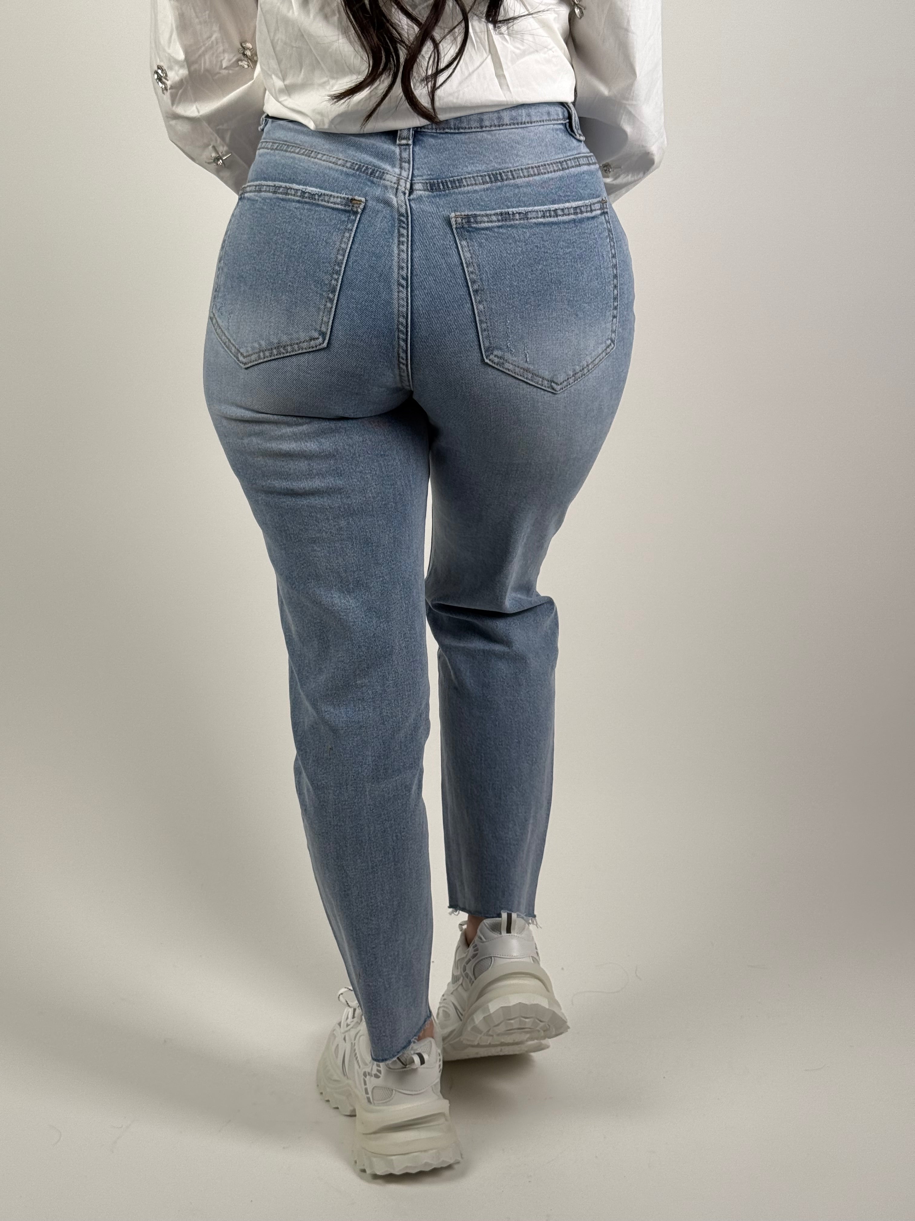 Jeans L 093-11 Mom Blauw