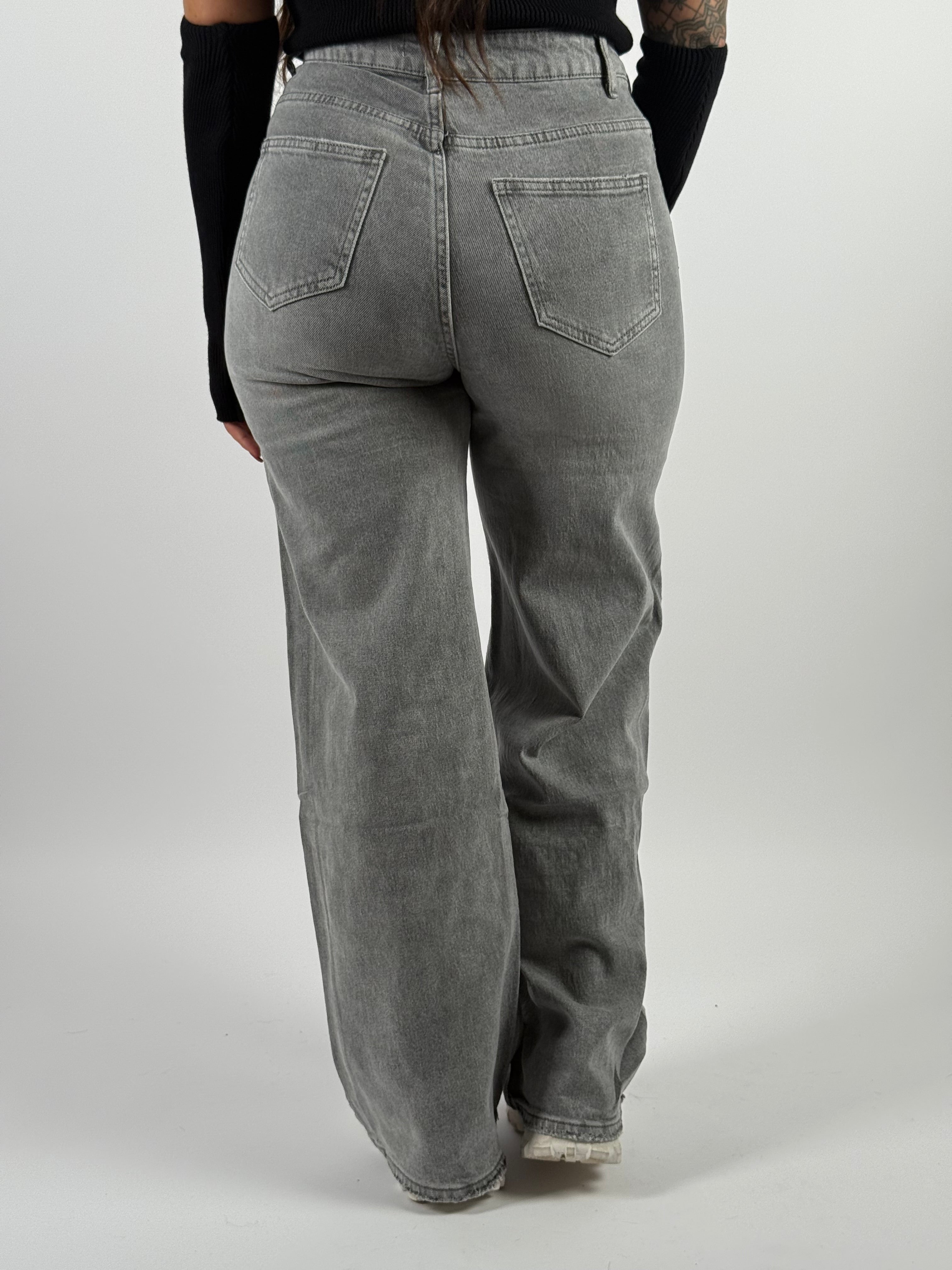 Jeans B 8208 Wide Leg Grijs