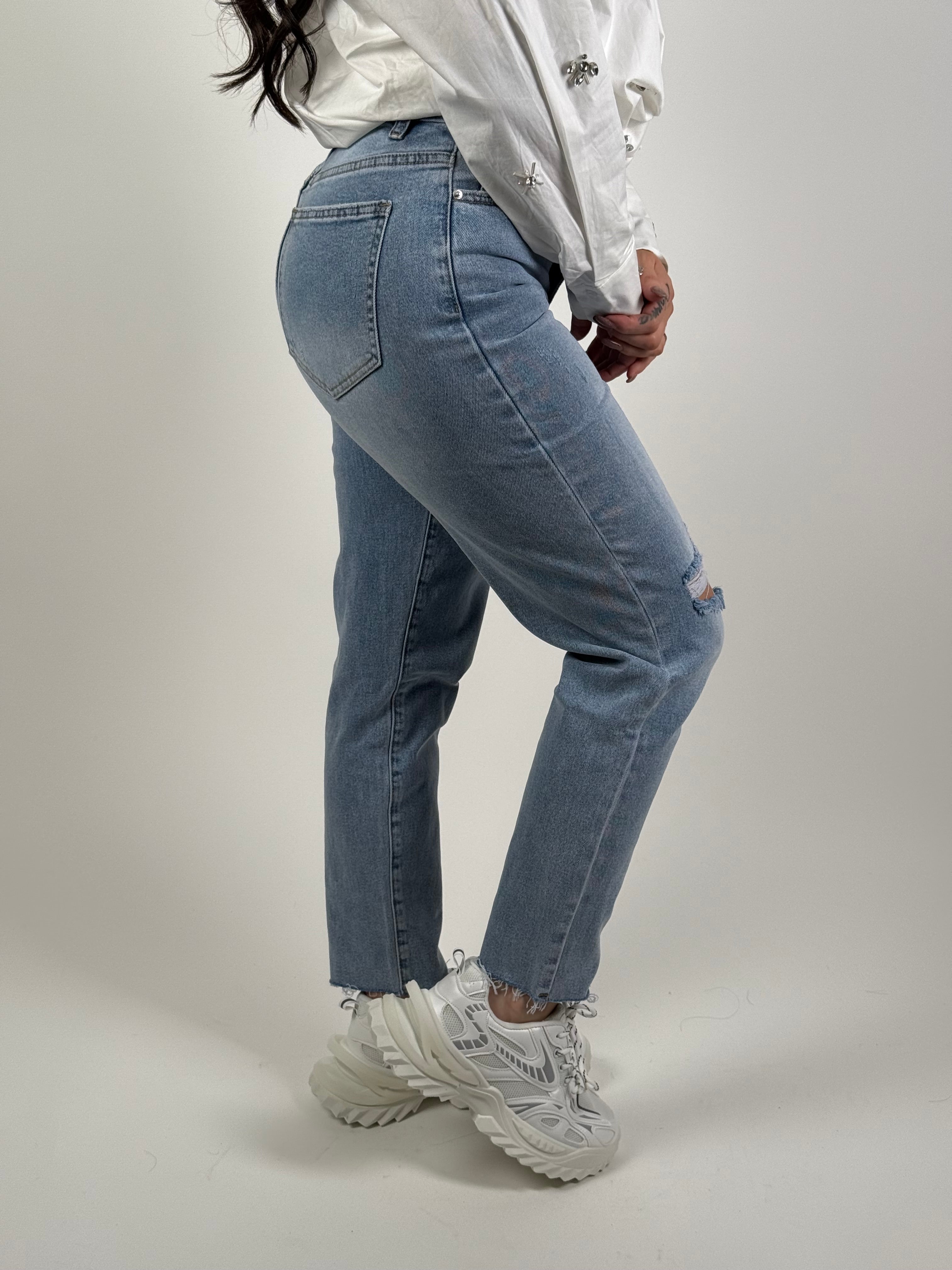 Jeans L 093-11 Mom Blauw