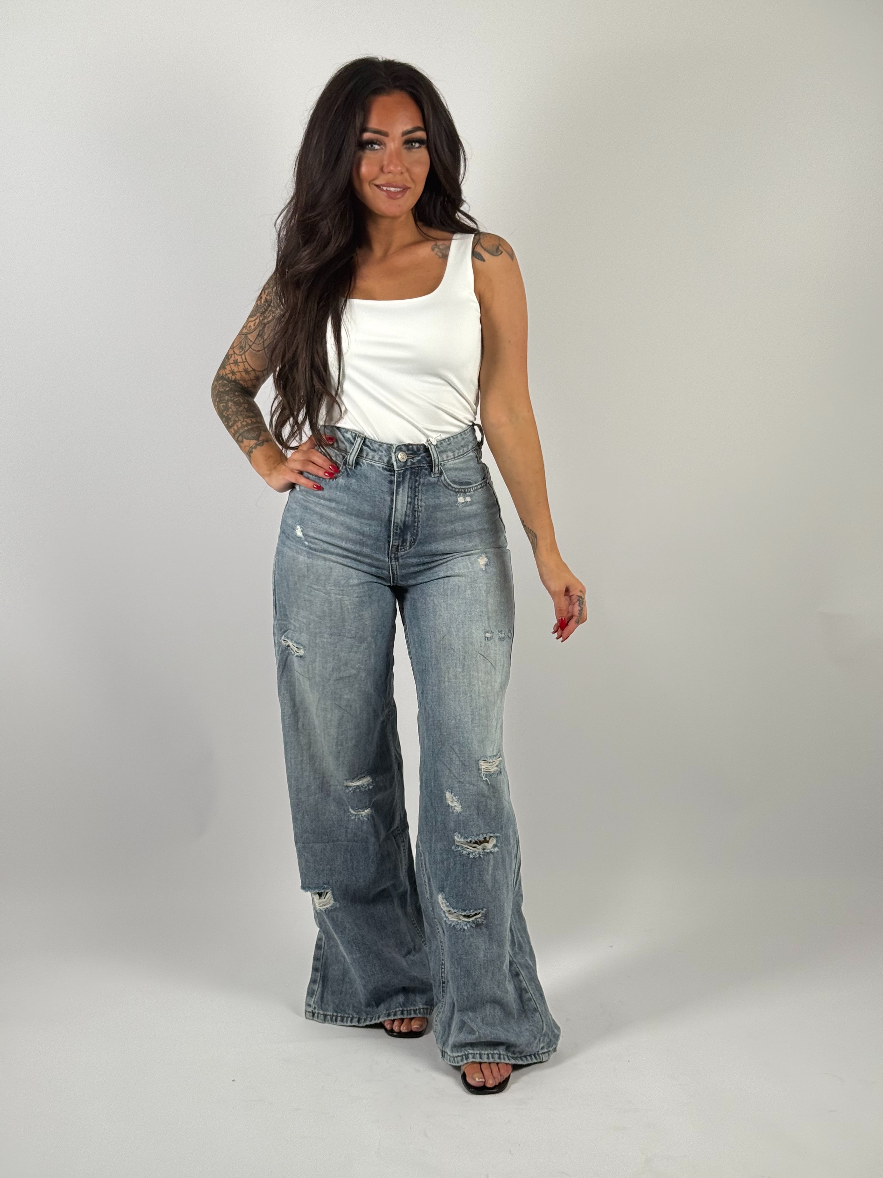 Jeans H 5357 Extra Long Wide Blauw
