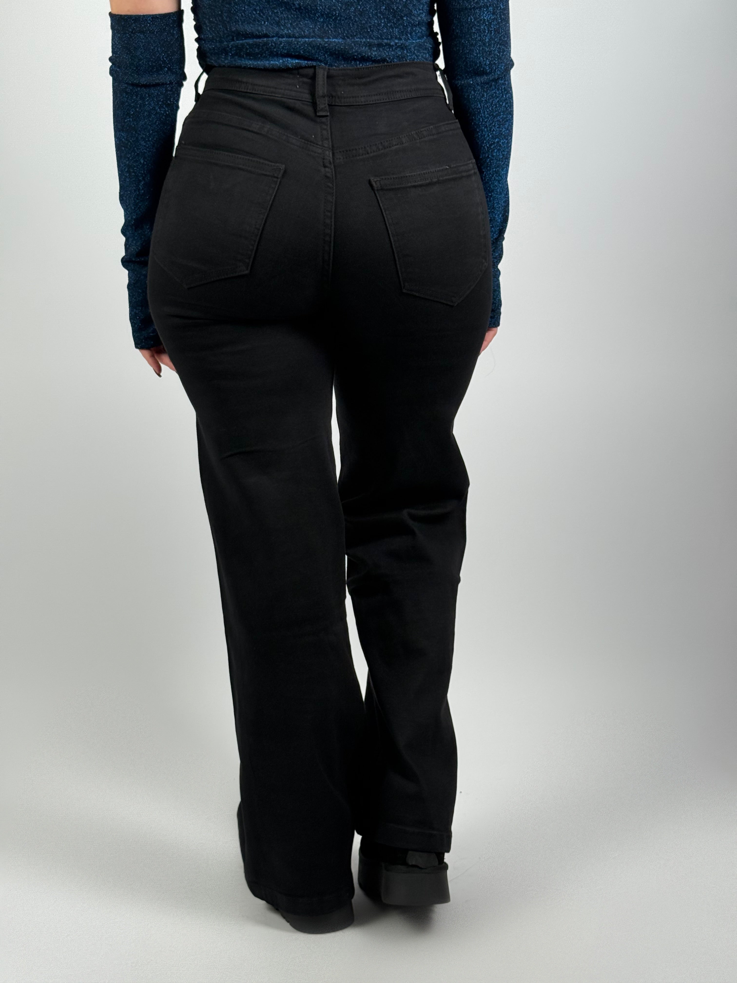 Jeans B 77083 Wide Leg Zwart