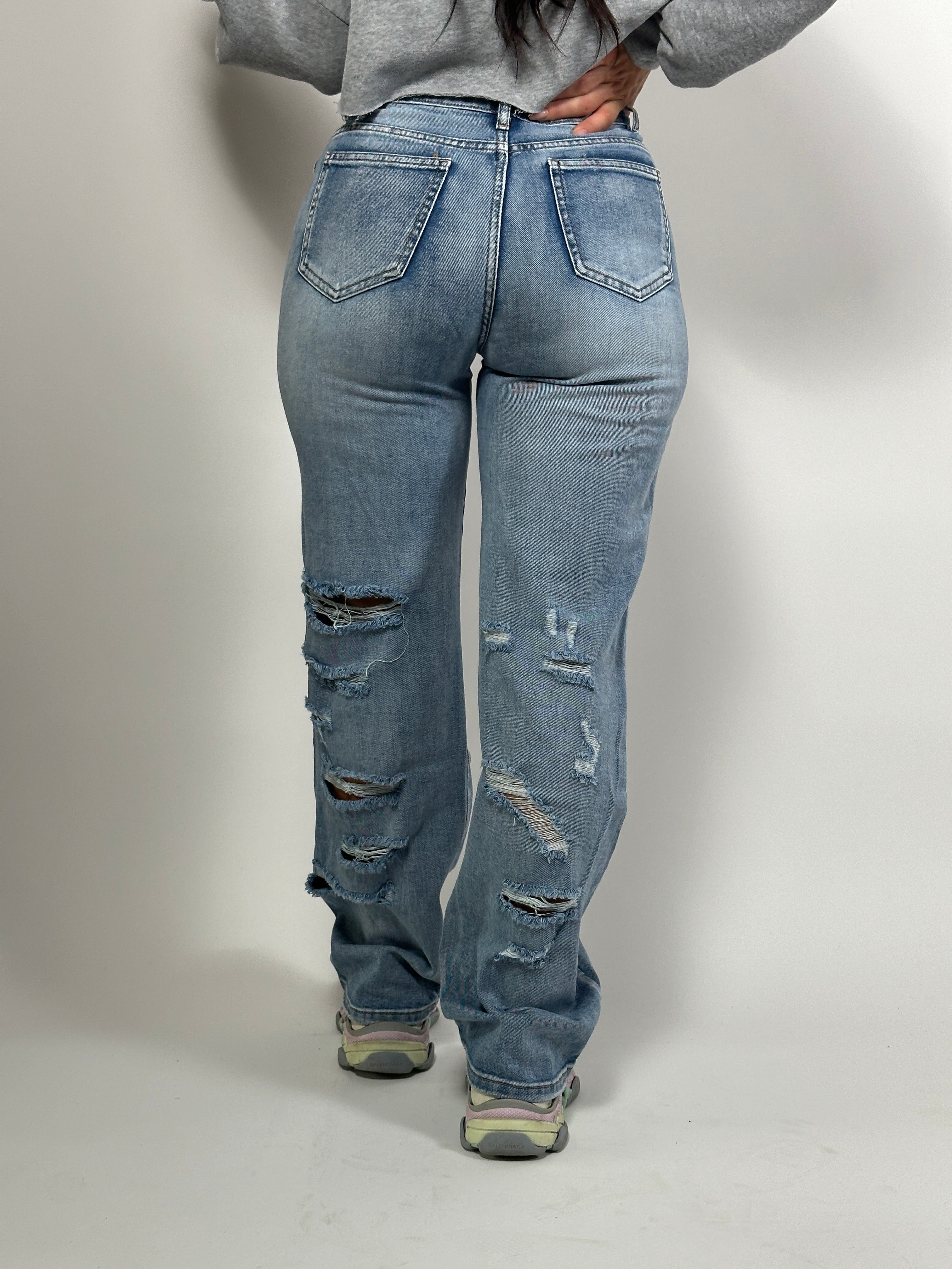 Jeans H 805-1 Wide Leg Blauw