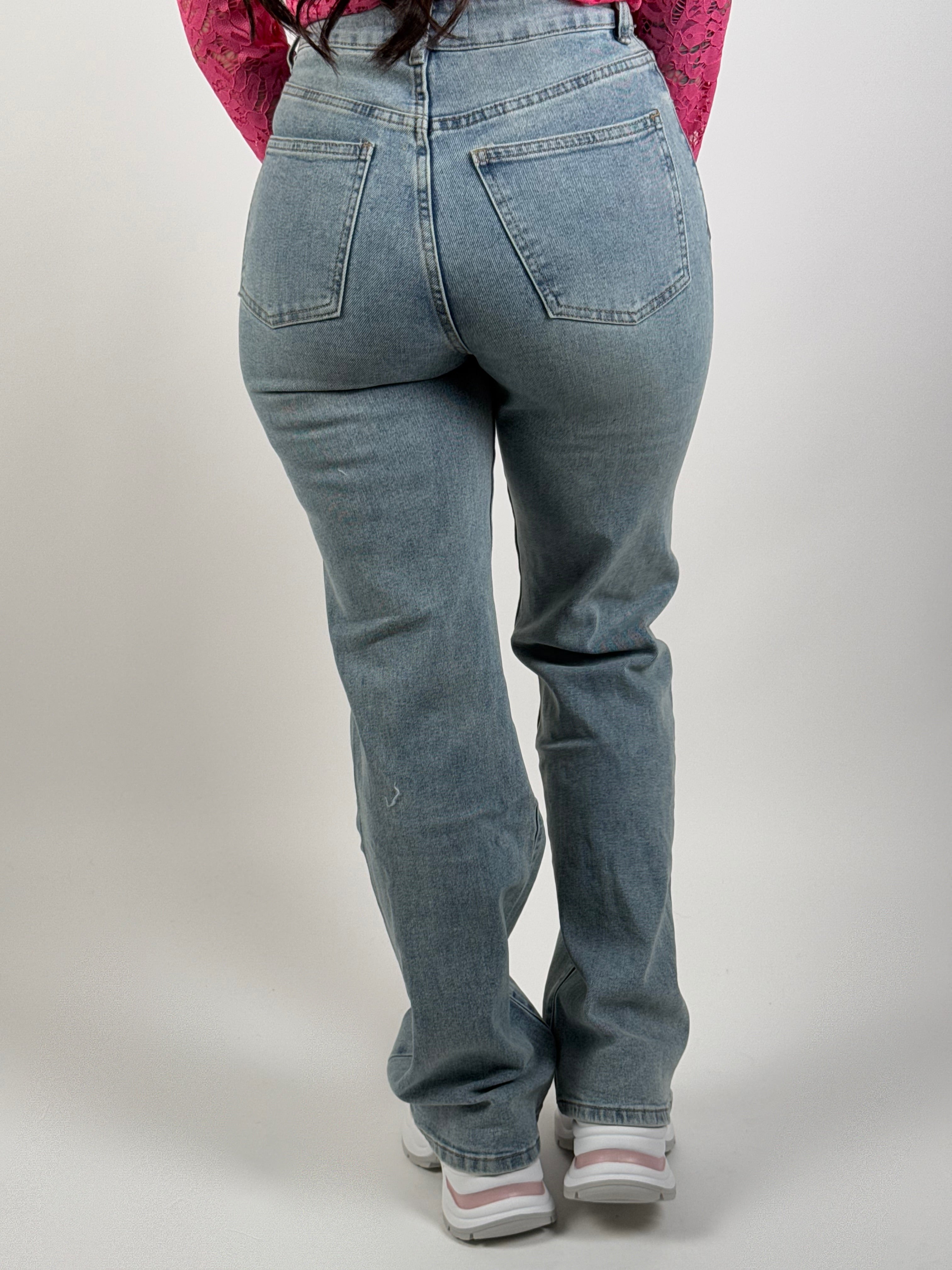 Jeans V 8647 Wide Leg Blauw