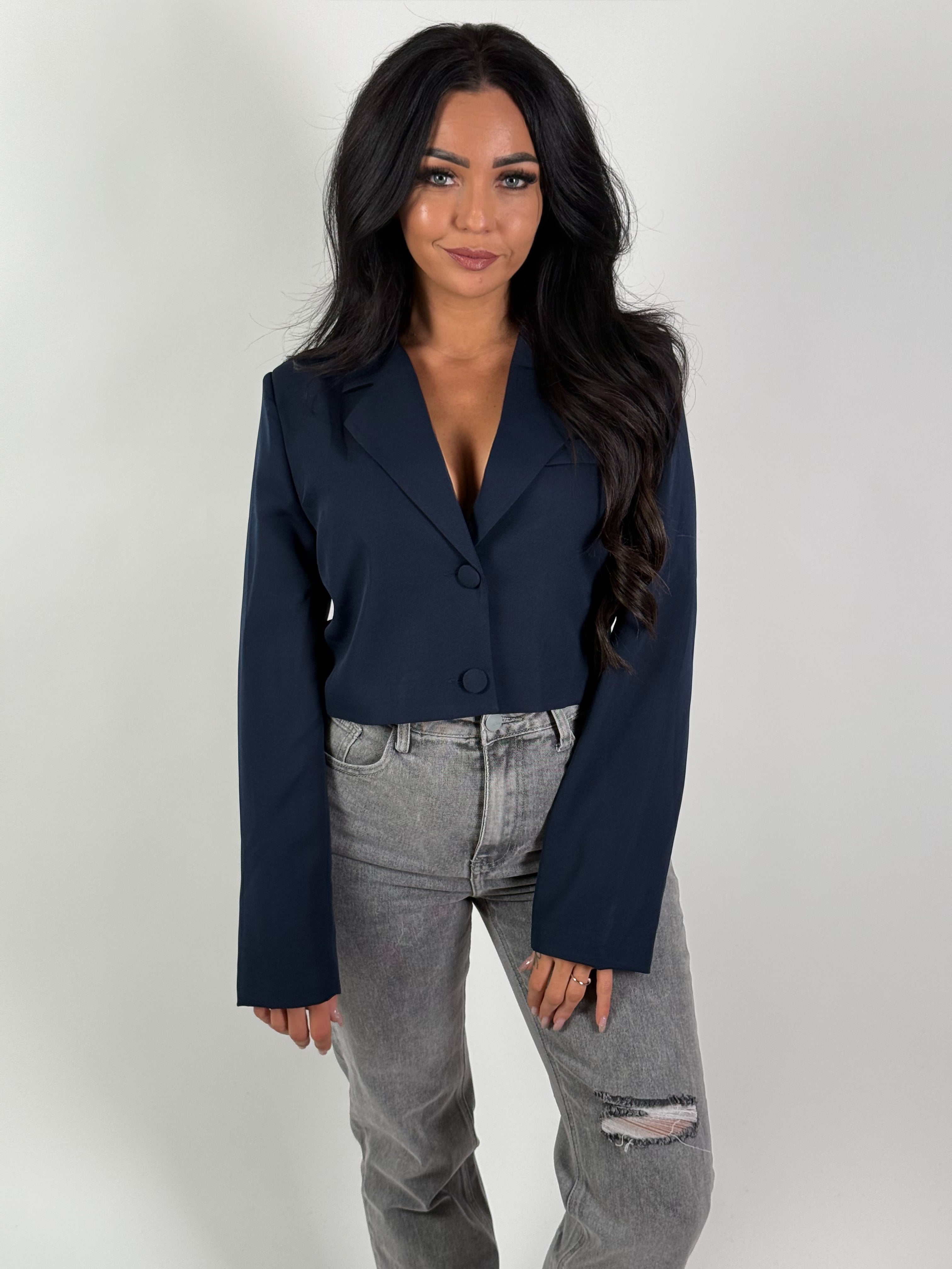 Blazer Crop Kimmy Blauw