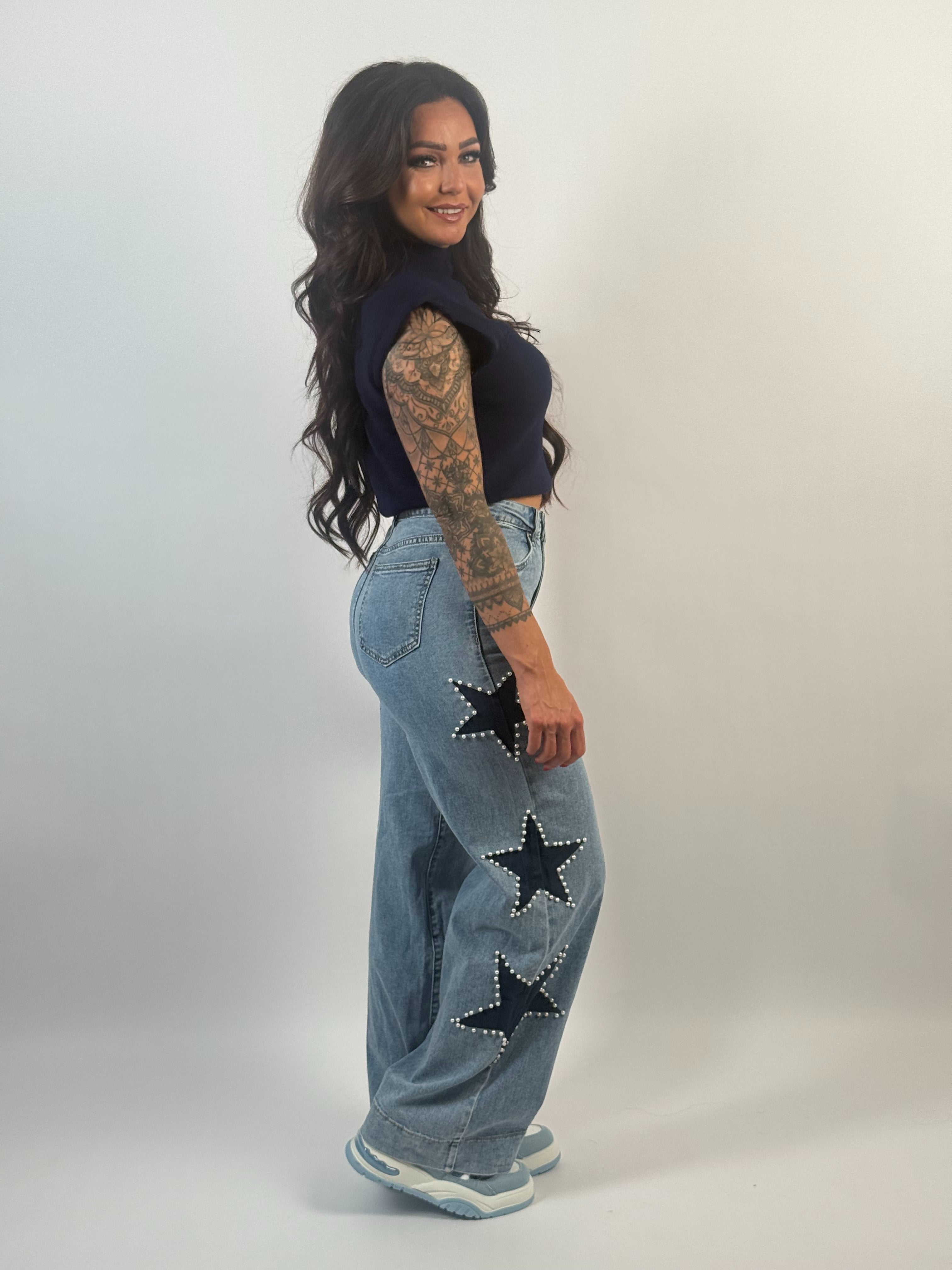 Jeans J 9328 Ster Wide Leg Blauw