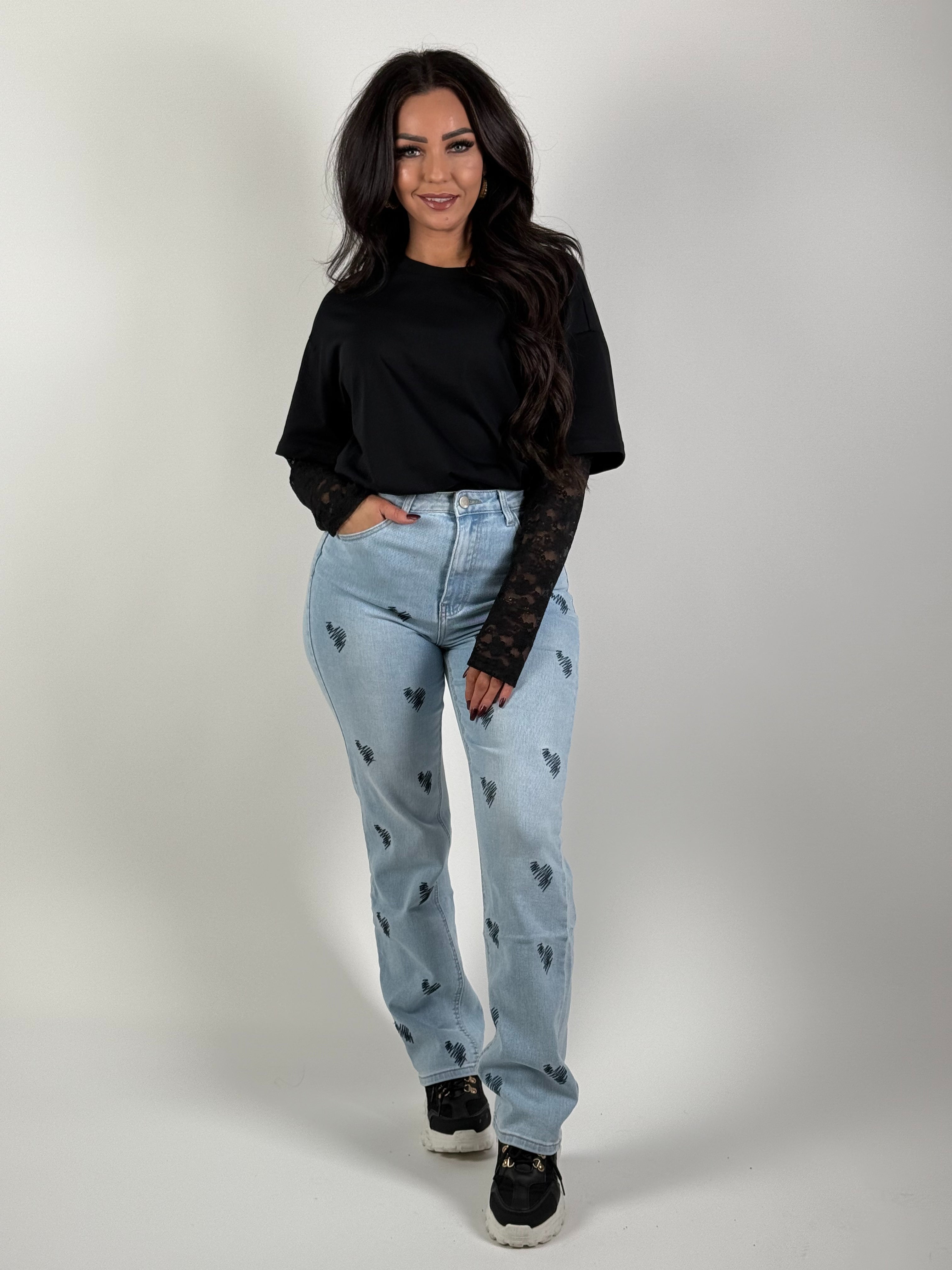 Jeans R 2869 Straight Hartjes Blauw