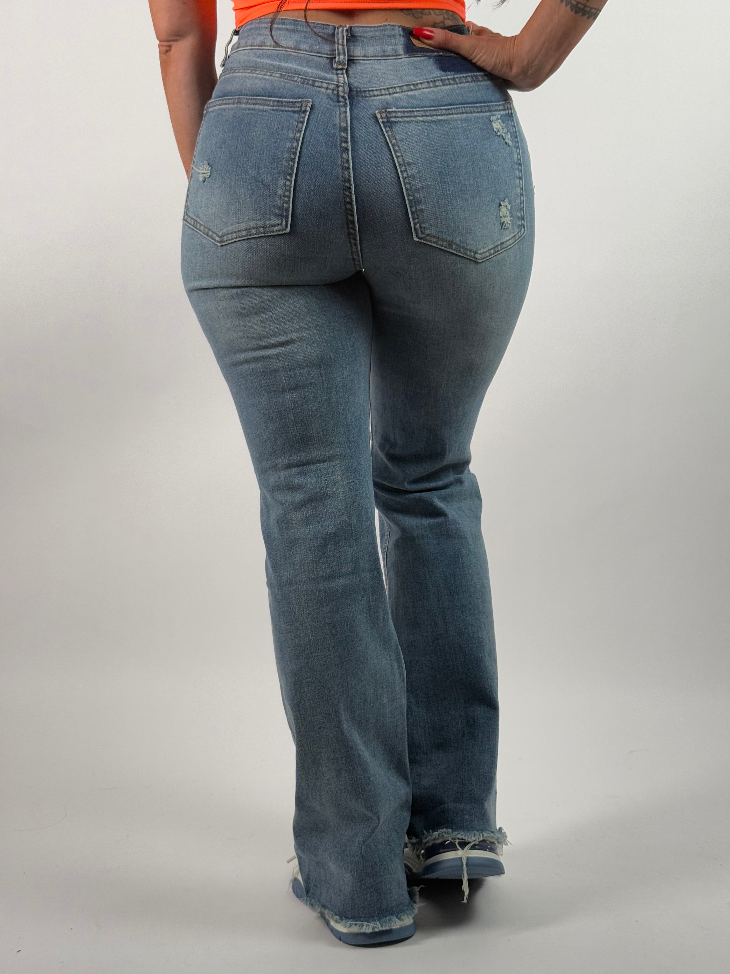 Jeans K 763-2 Flared Blauw