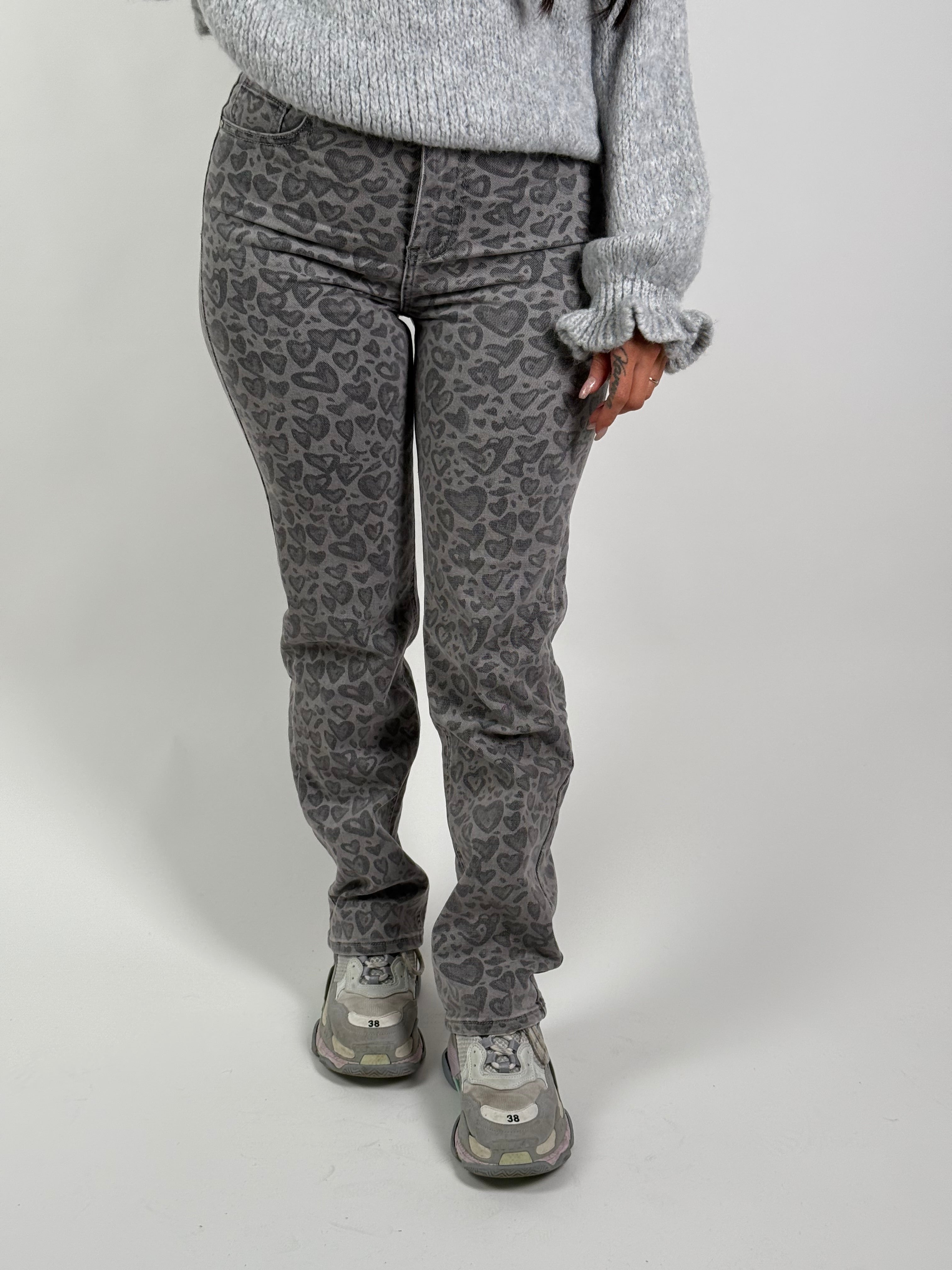 Jeans R 2776 Print Straight Grijs