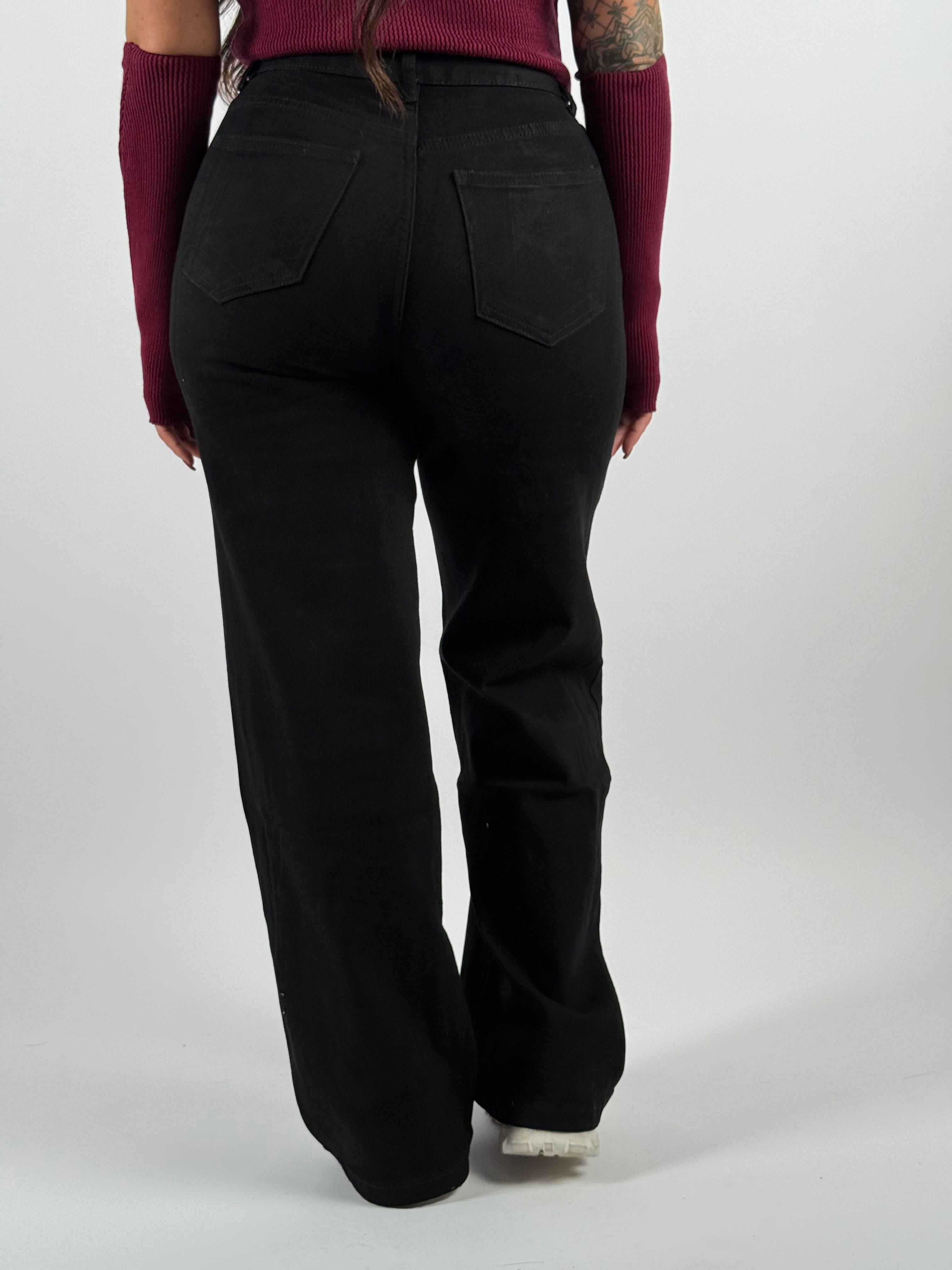 Jeans B 66252 Wide Leg Zwart