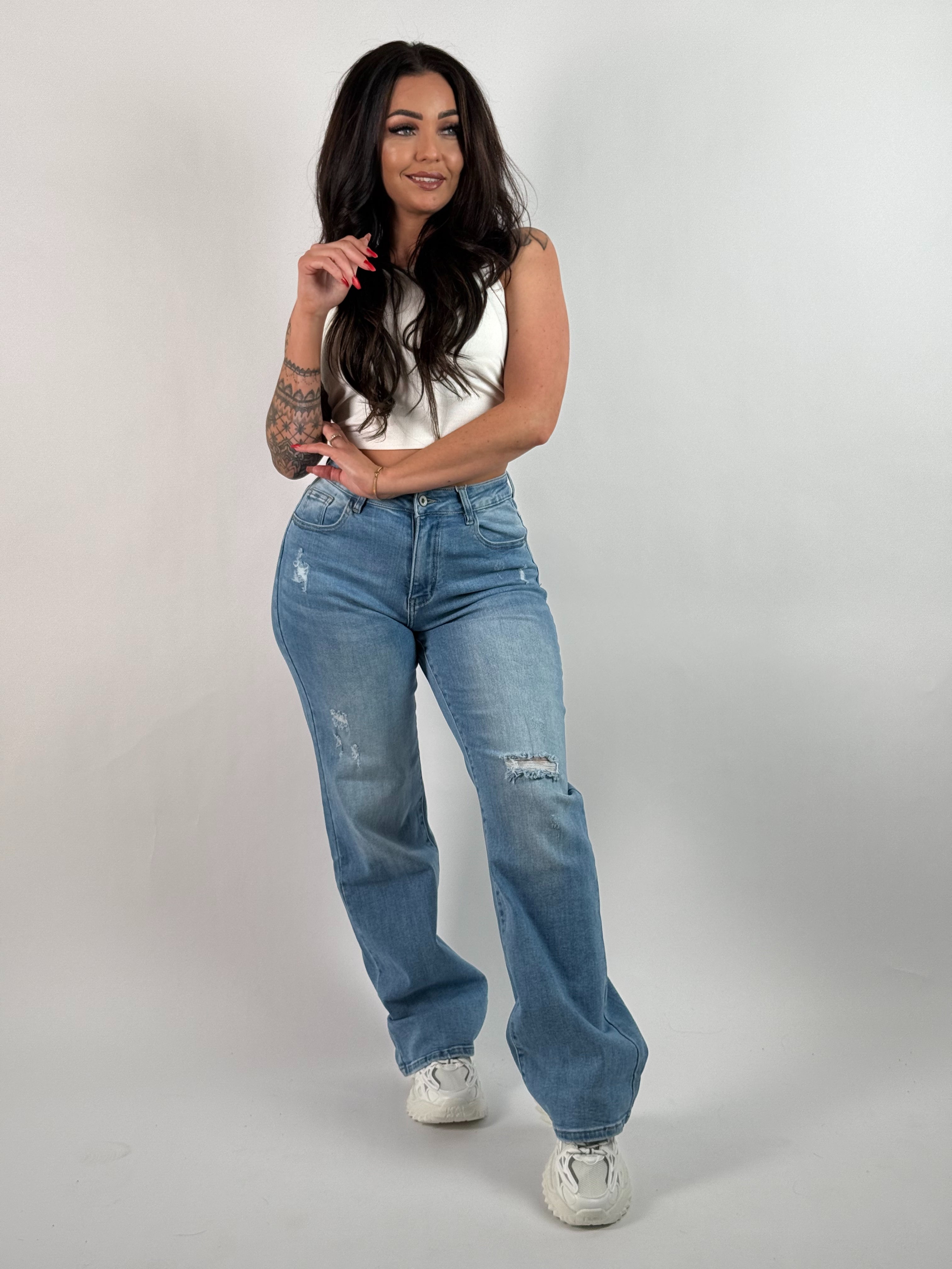 Jeans H 6647-1 Wide Leg Blauw