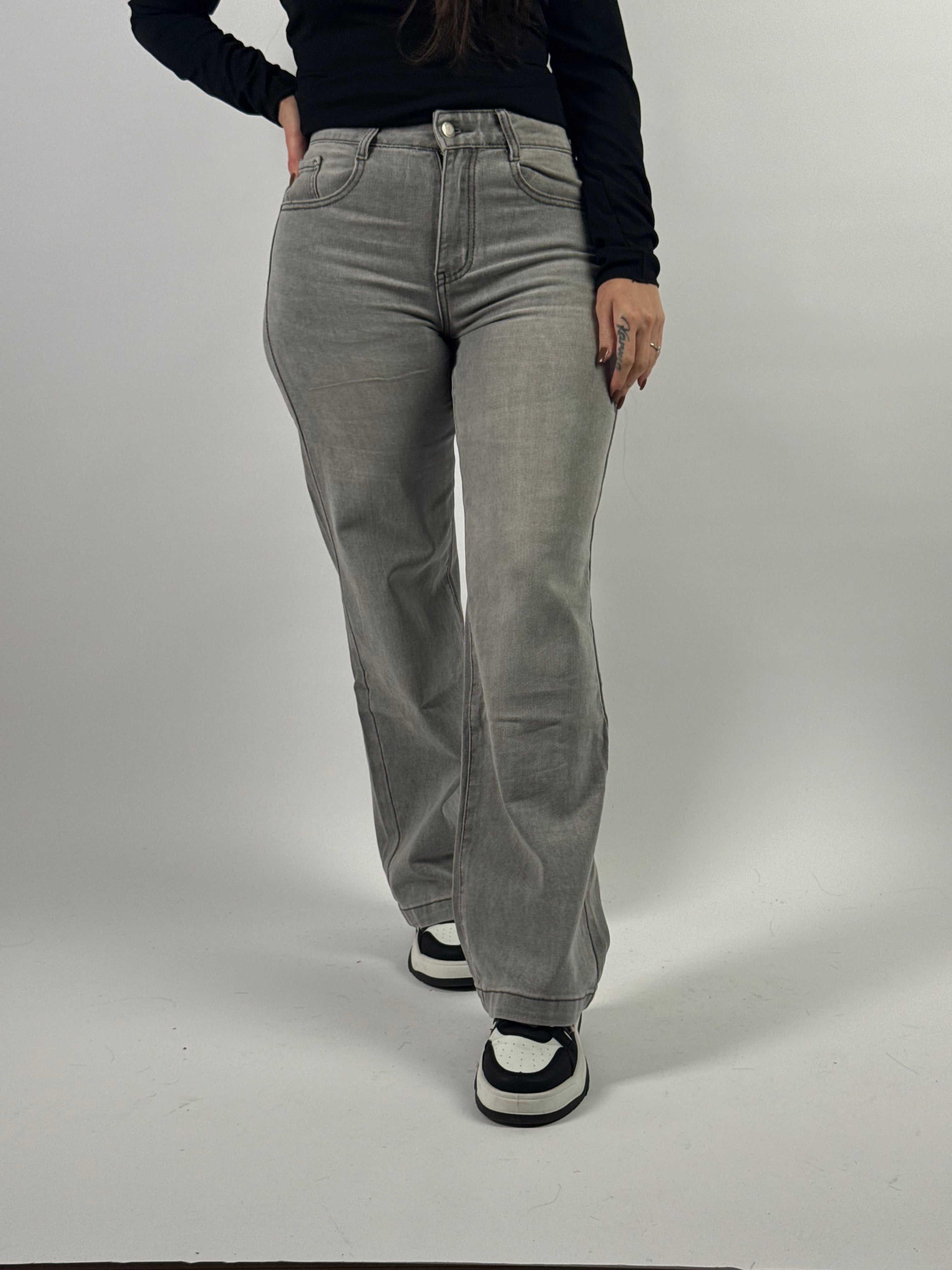 Jeans B 66189 Wide Leg Grijs