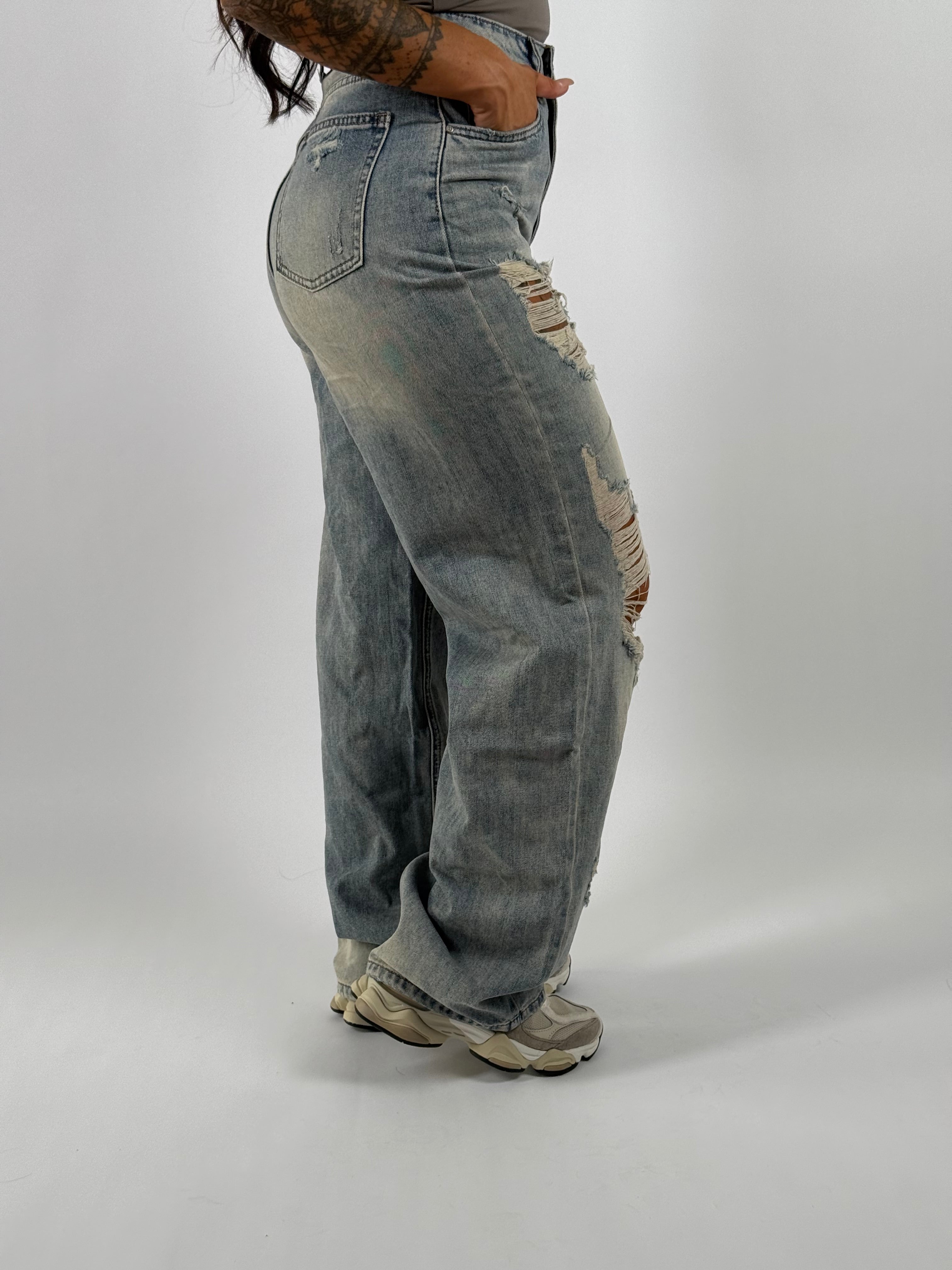 Jeans H 5356 Wide Leg Blauw
