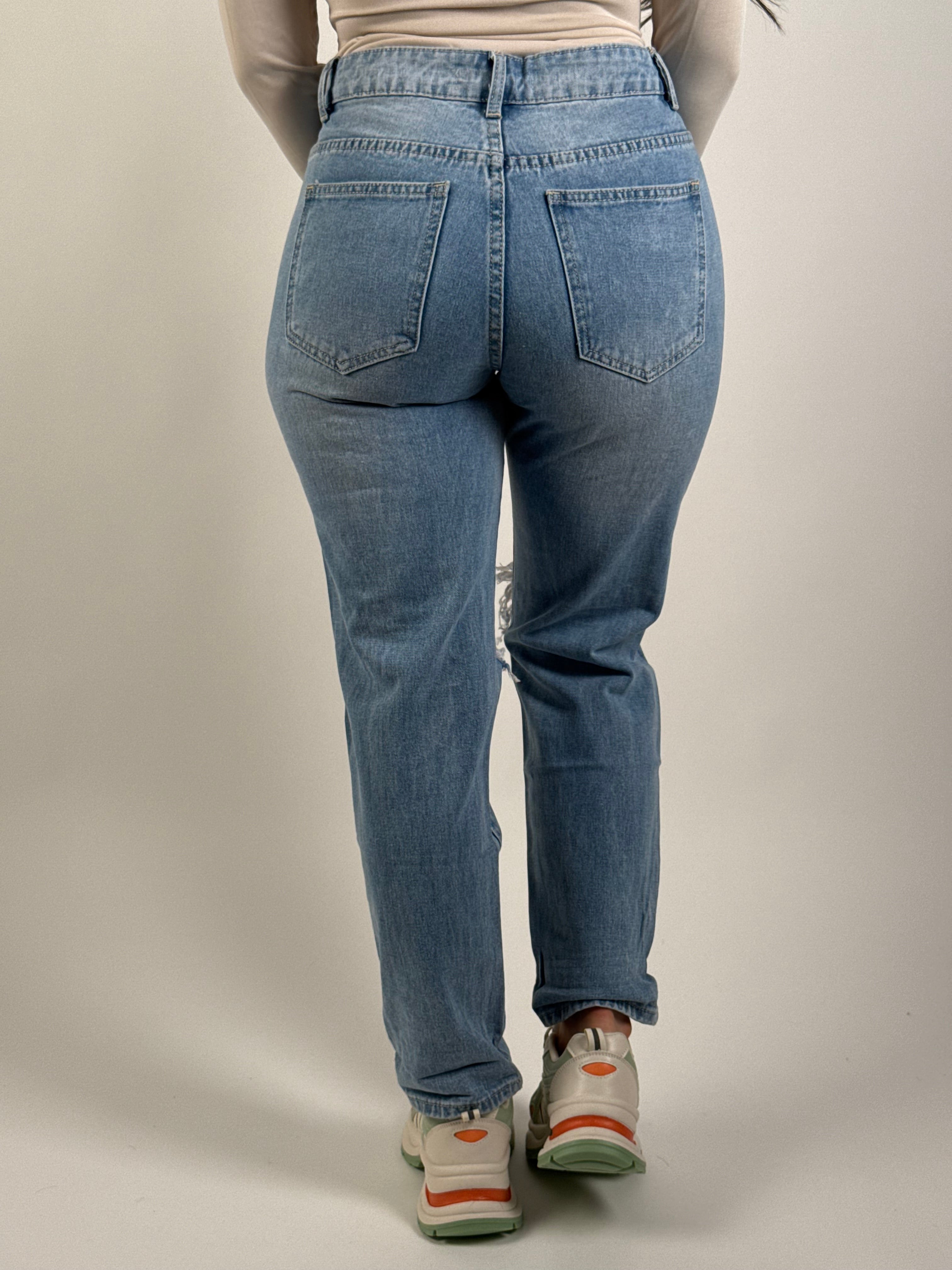 Jeans H 6282-2 Mom Blauw