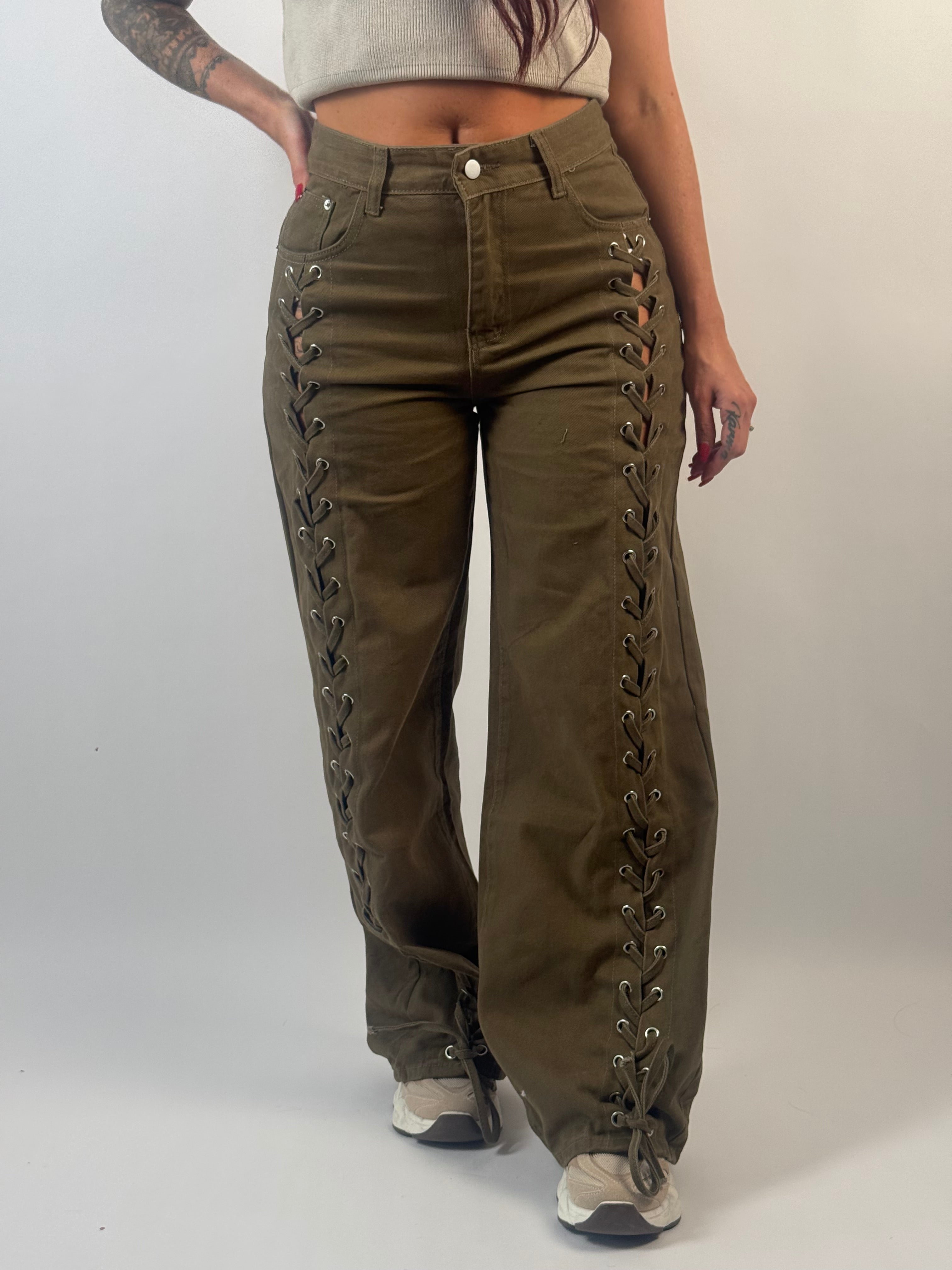 Jeans Veter Wide Groen