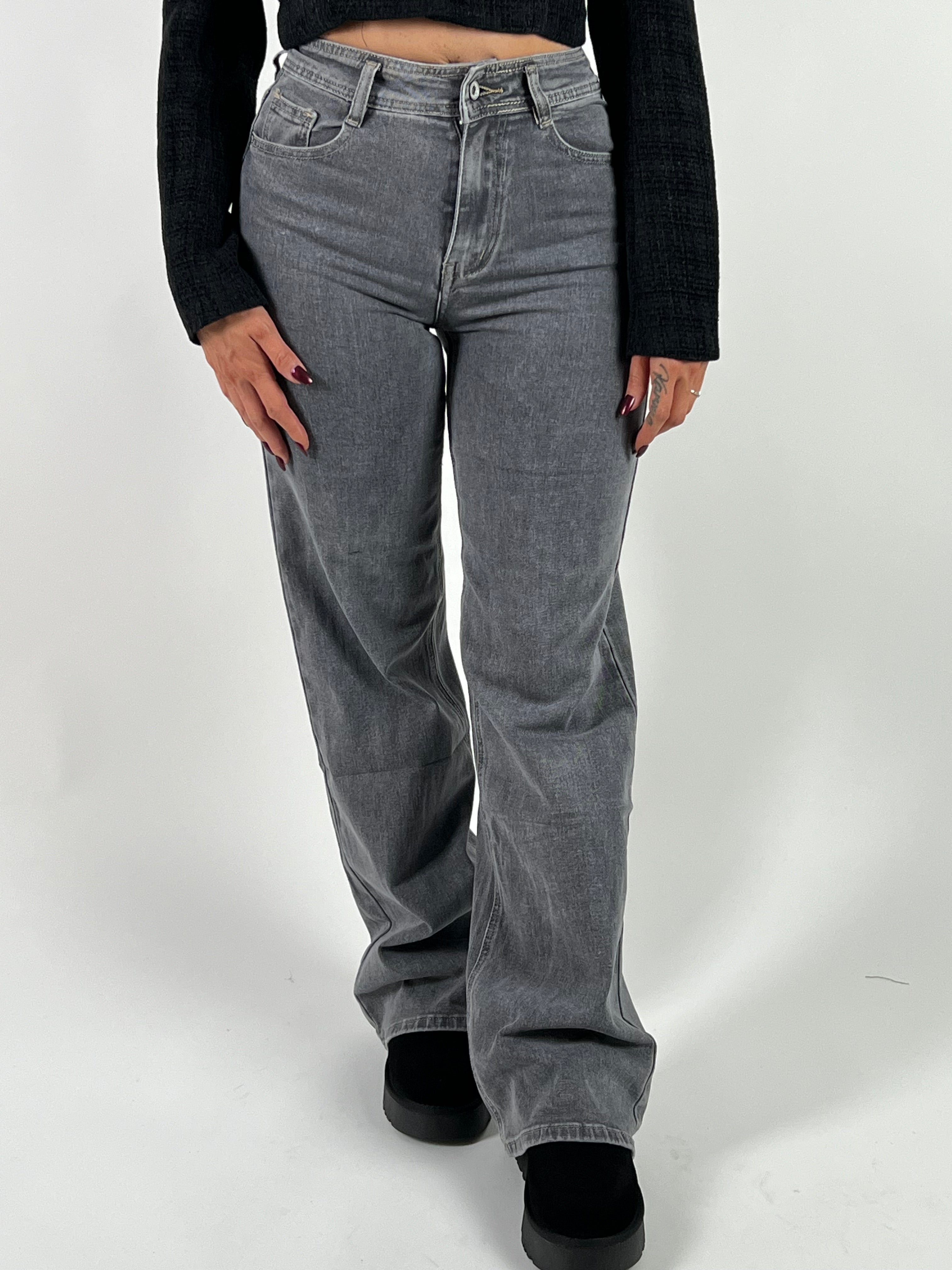 Jeans 6640 Wide Leg Grijs
