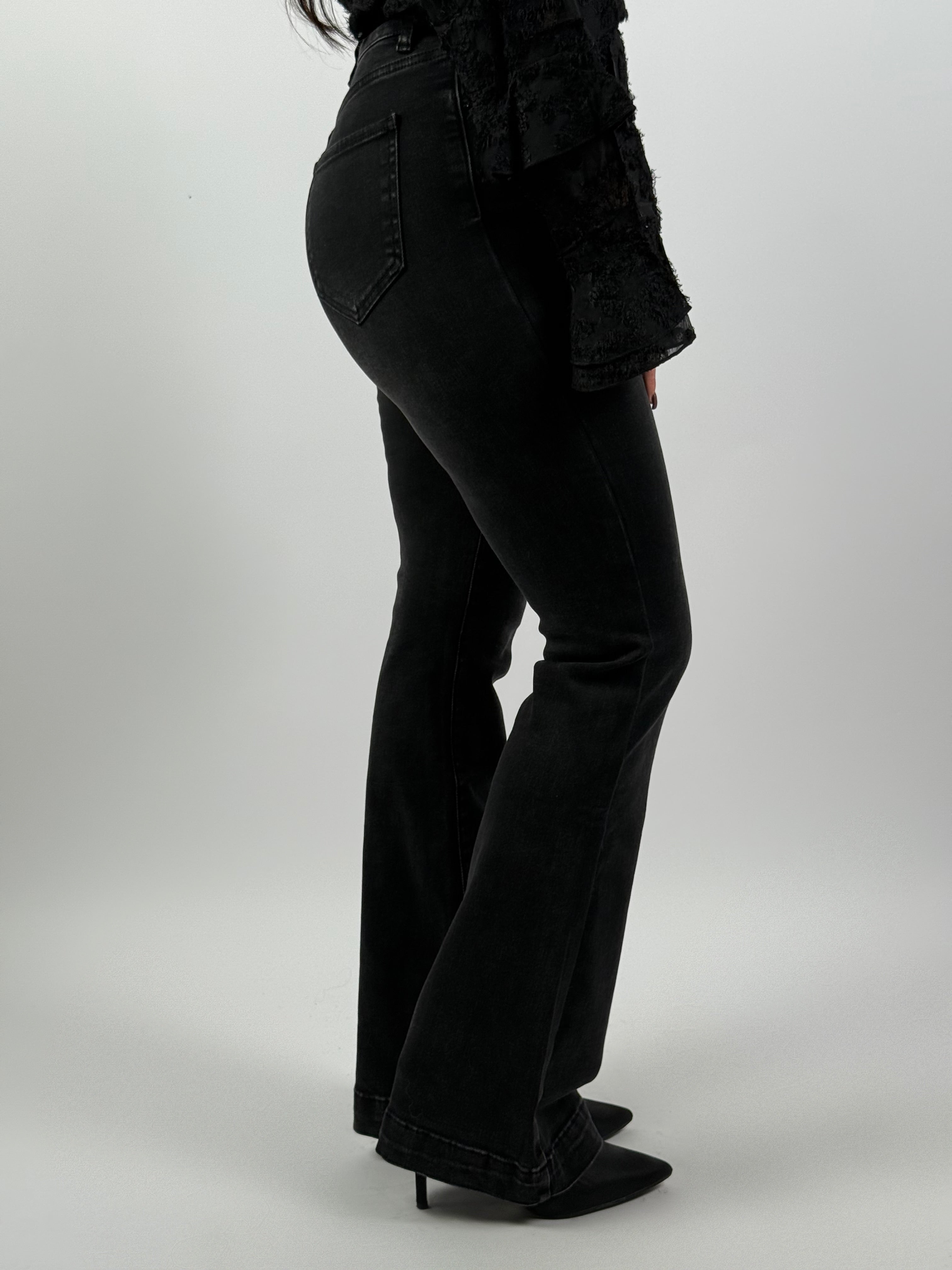 Jeans Flared L 6267-6 D. Grijs