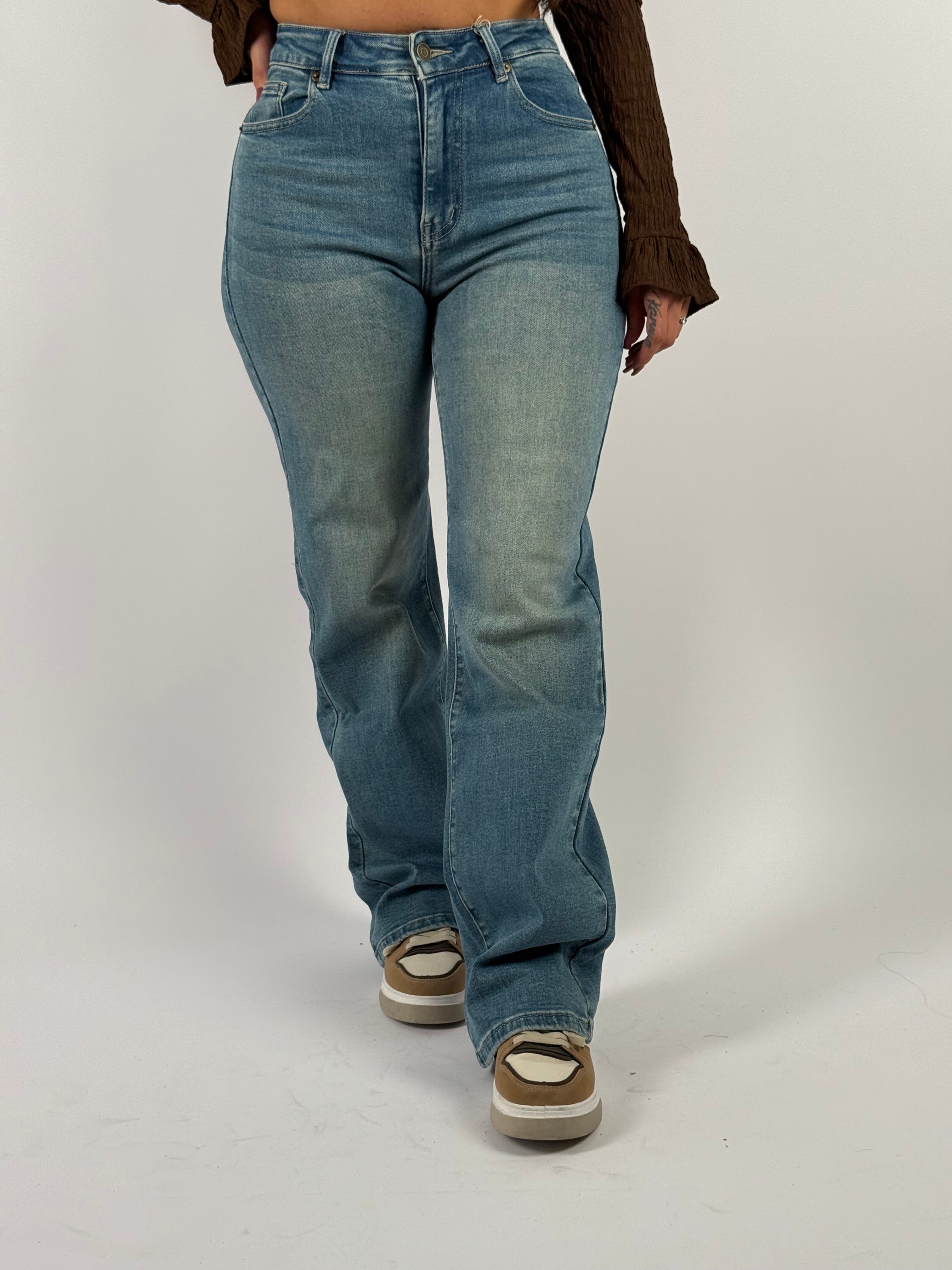 Jeans L 3322-2 Wide Leg Blauw