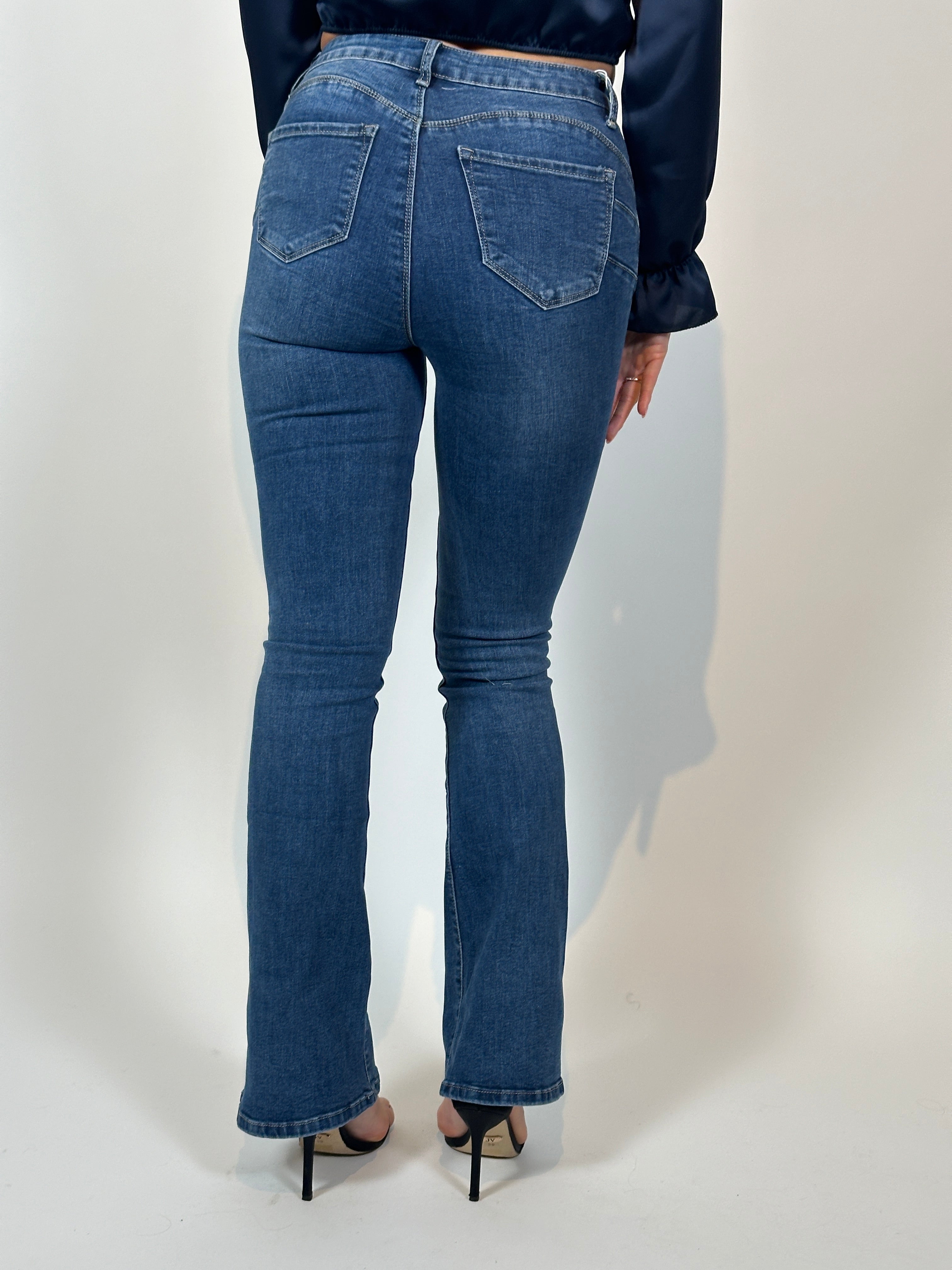 Jeans R 8168 Extra Long Flared Blauw