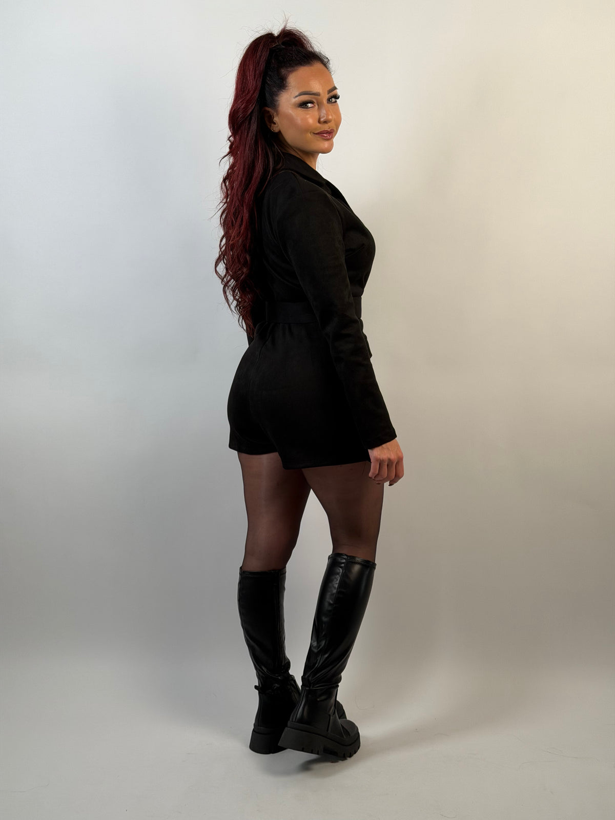 Playsuit Suède Look Zwart