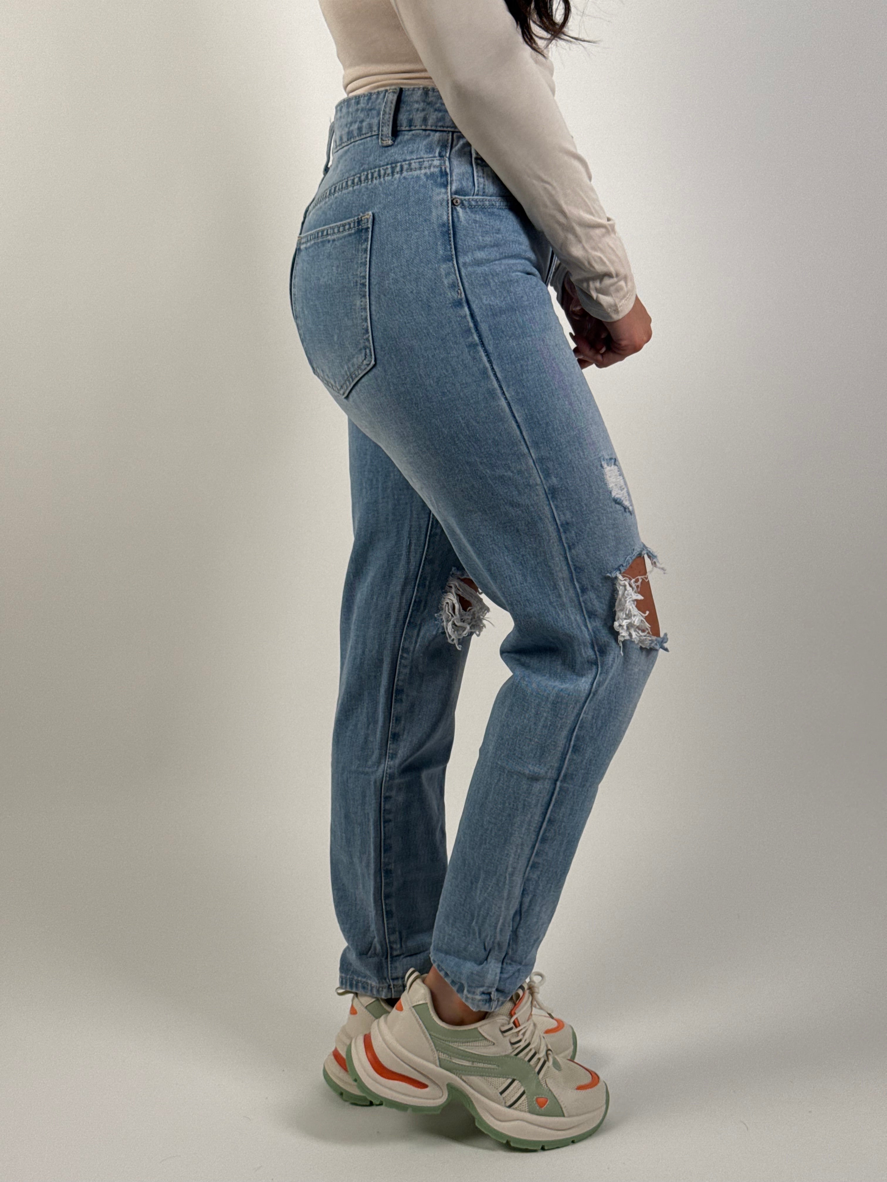 Jeans H 6282-2 Mom Blauw