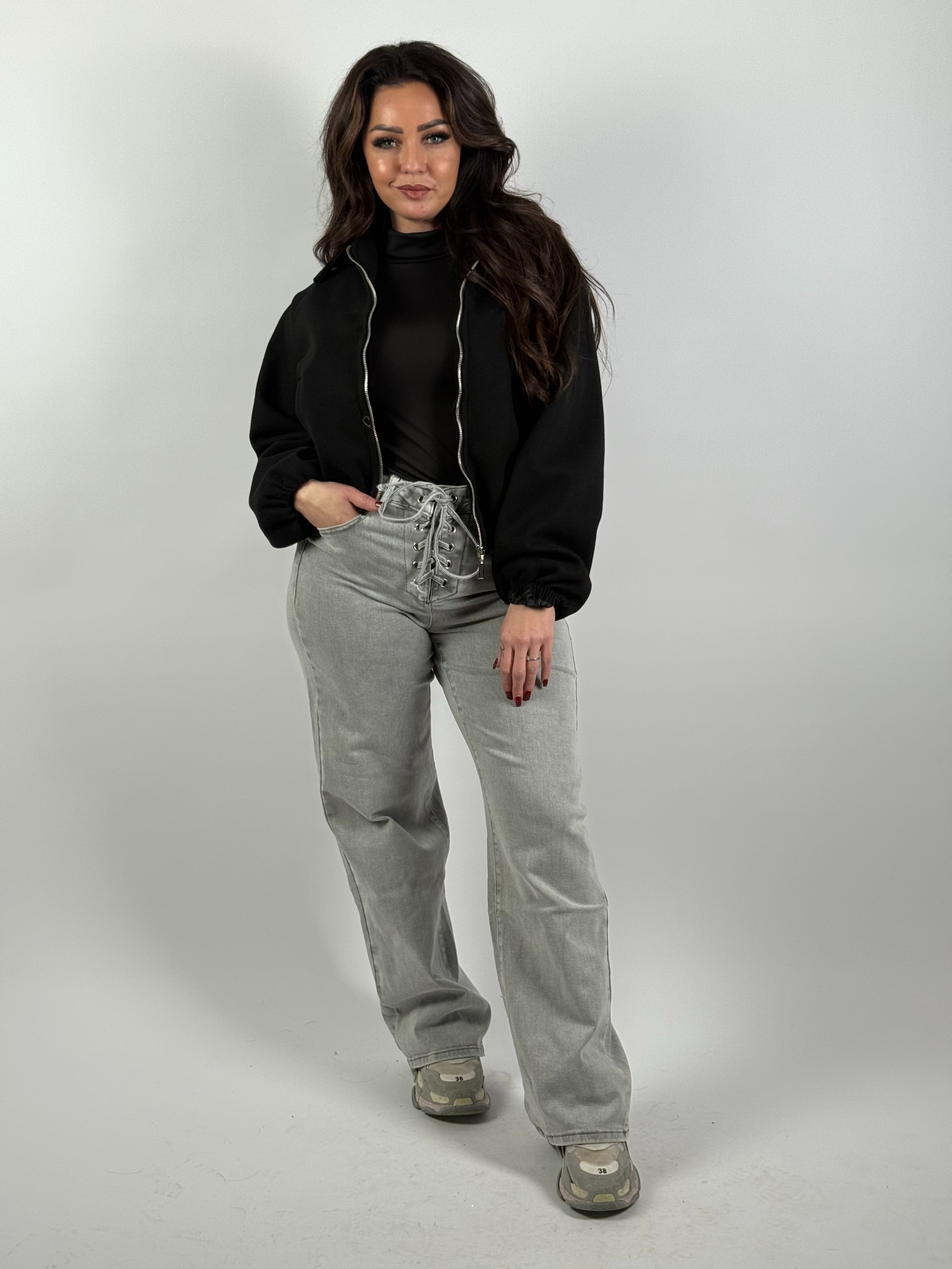 Jeans L 3367-3 Veter Wide Leg Grijs