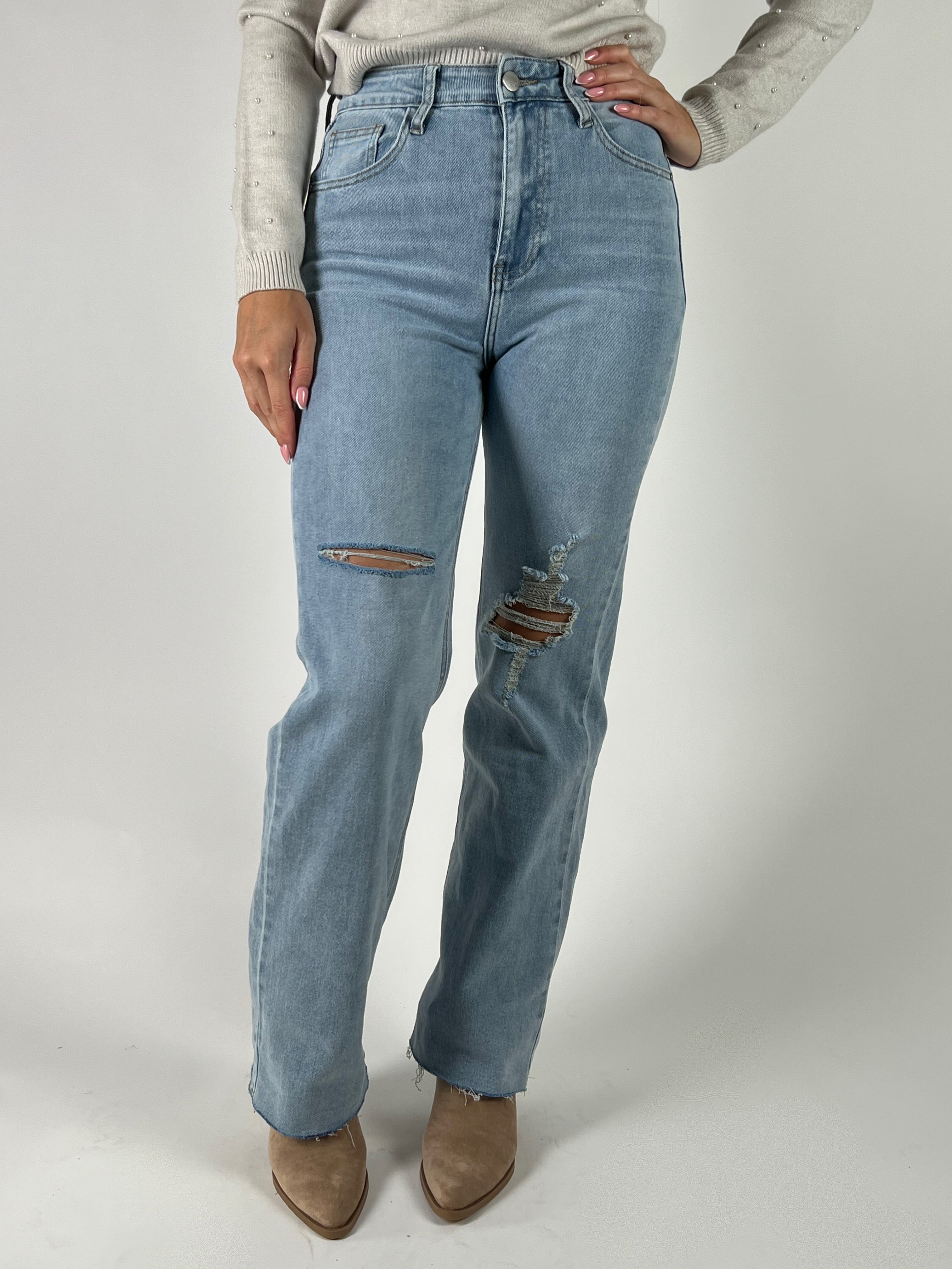 Jeans R 2533 Wide Leg Blauw