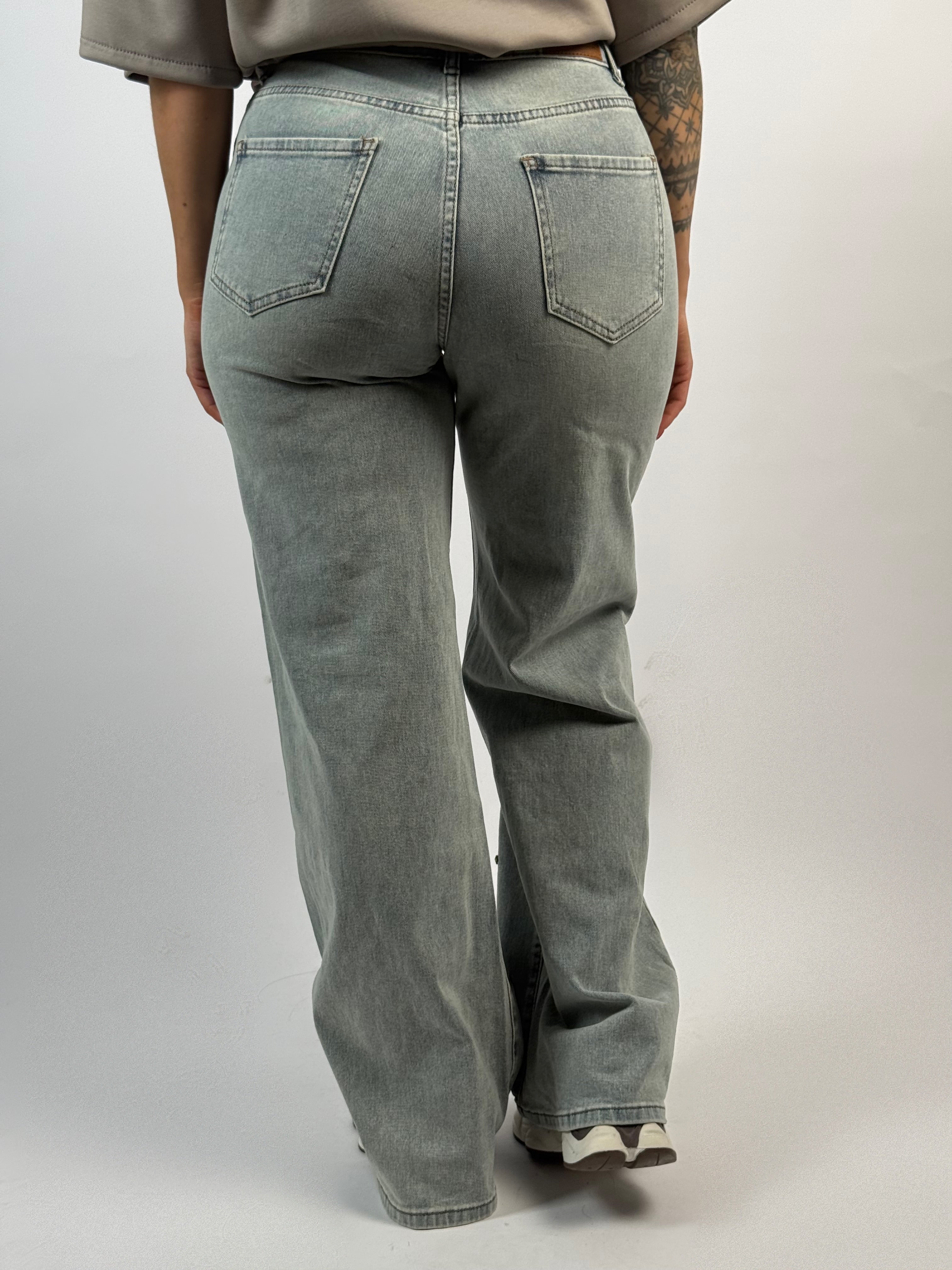 Jeans F 7399 Stud Ster Wide Leg Blauw