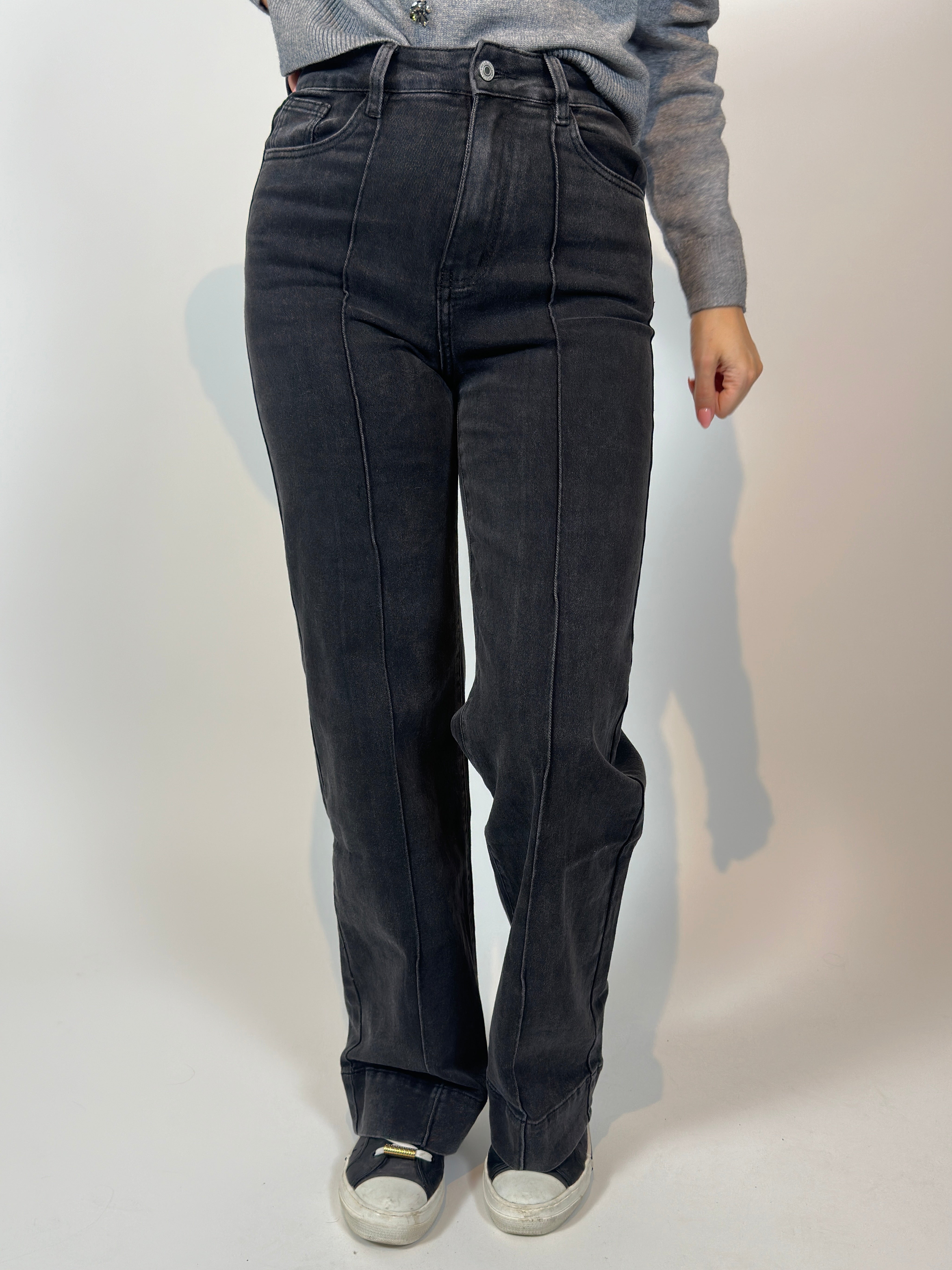 Jeans R 8531-2 Extra Long Wide Leg Grijs