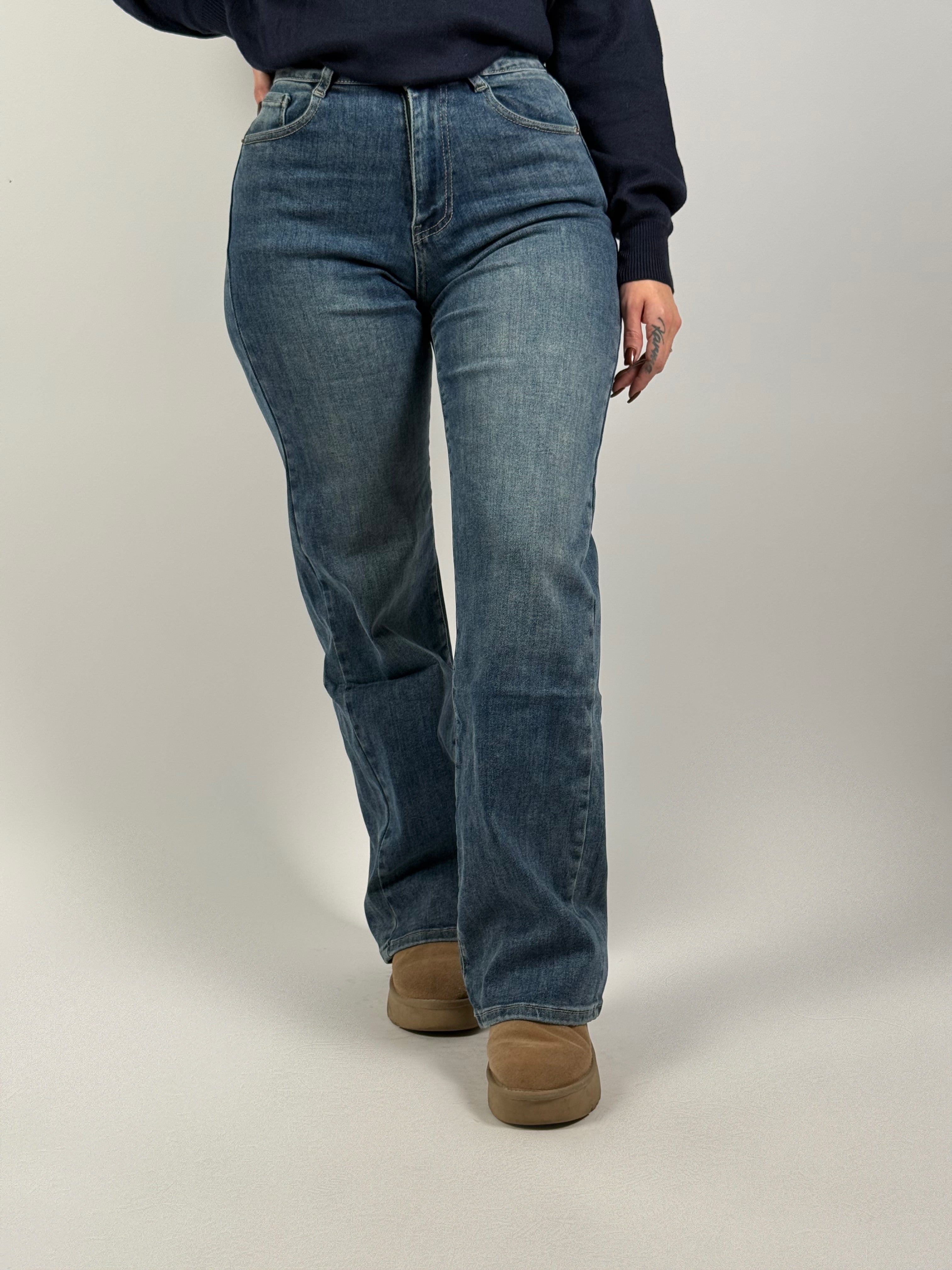 Jeans L 6320-2 Wide Leg Blauw