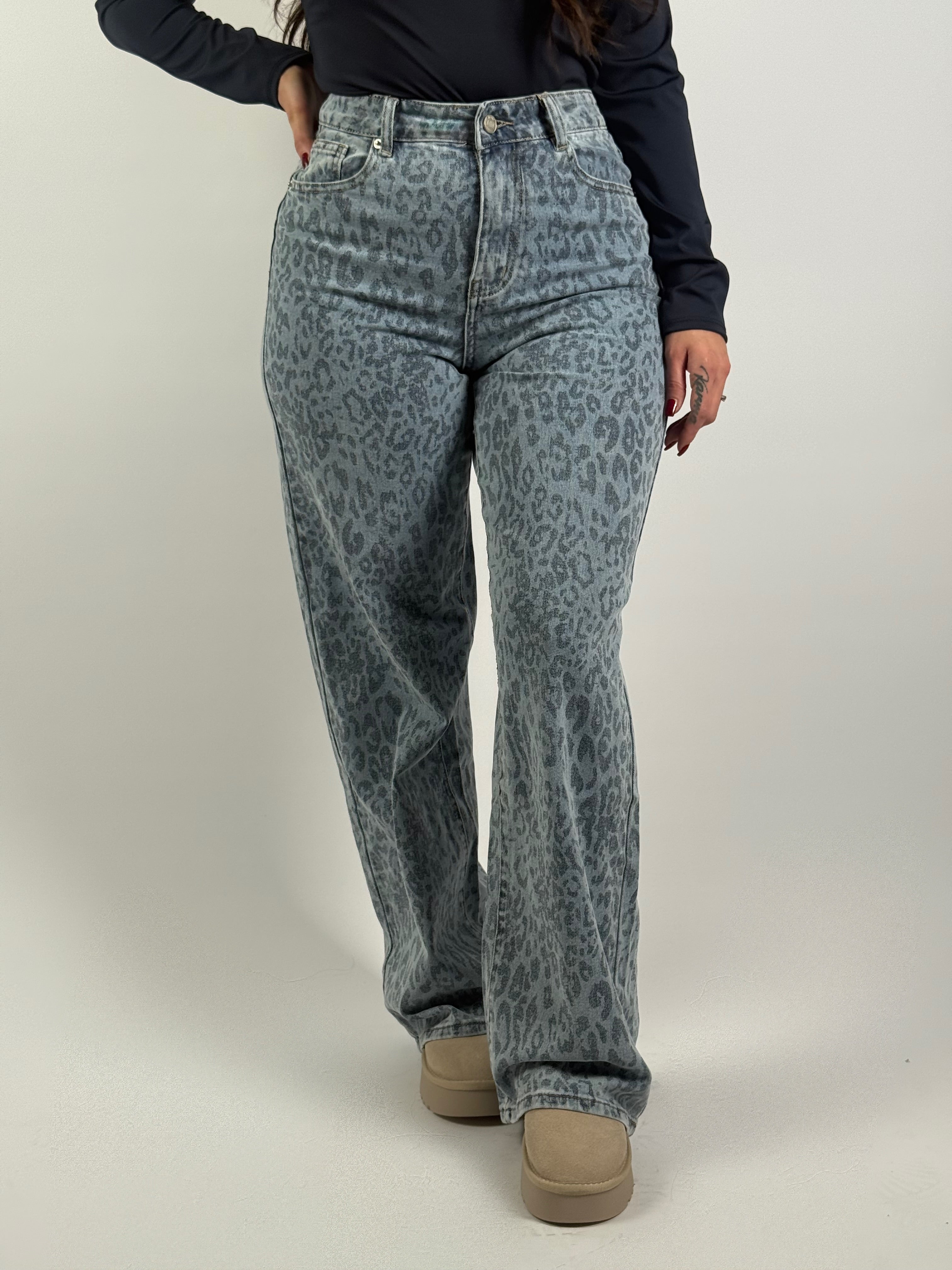 Jeans L 3366-1 Leo Wide Leg Blauw