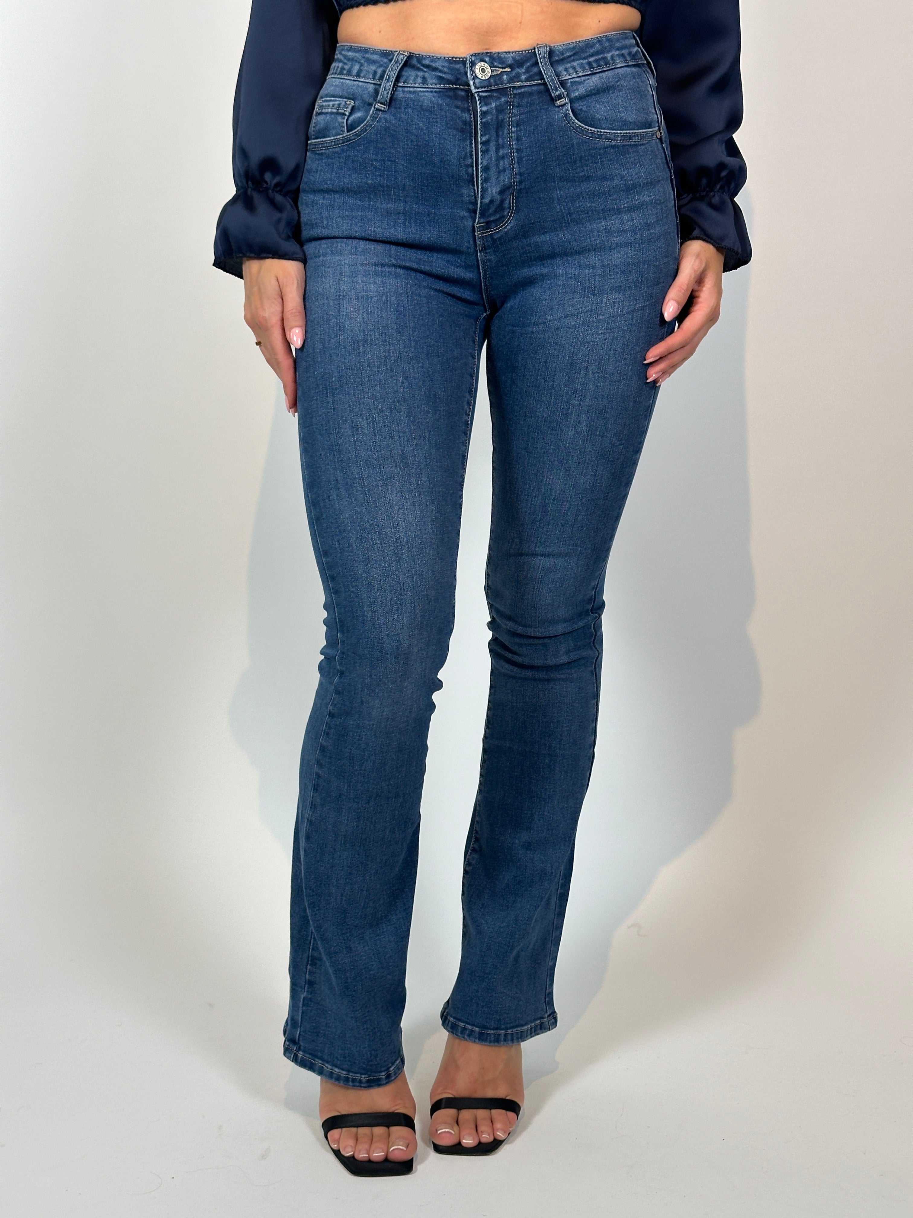 Jeans R 8168 Extra Long Flared Blauw