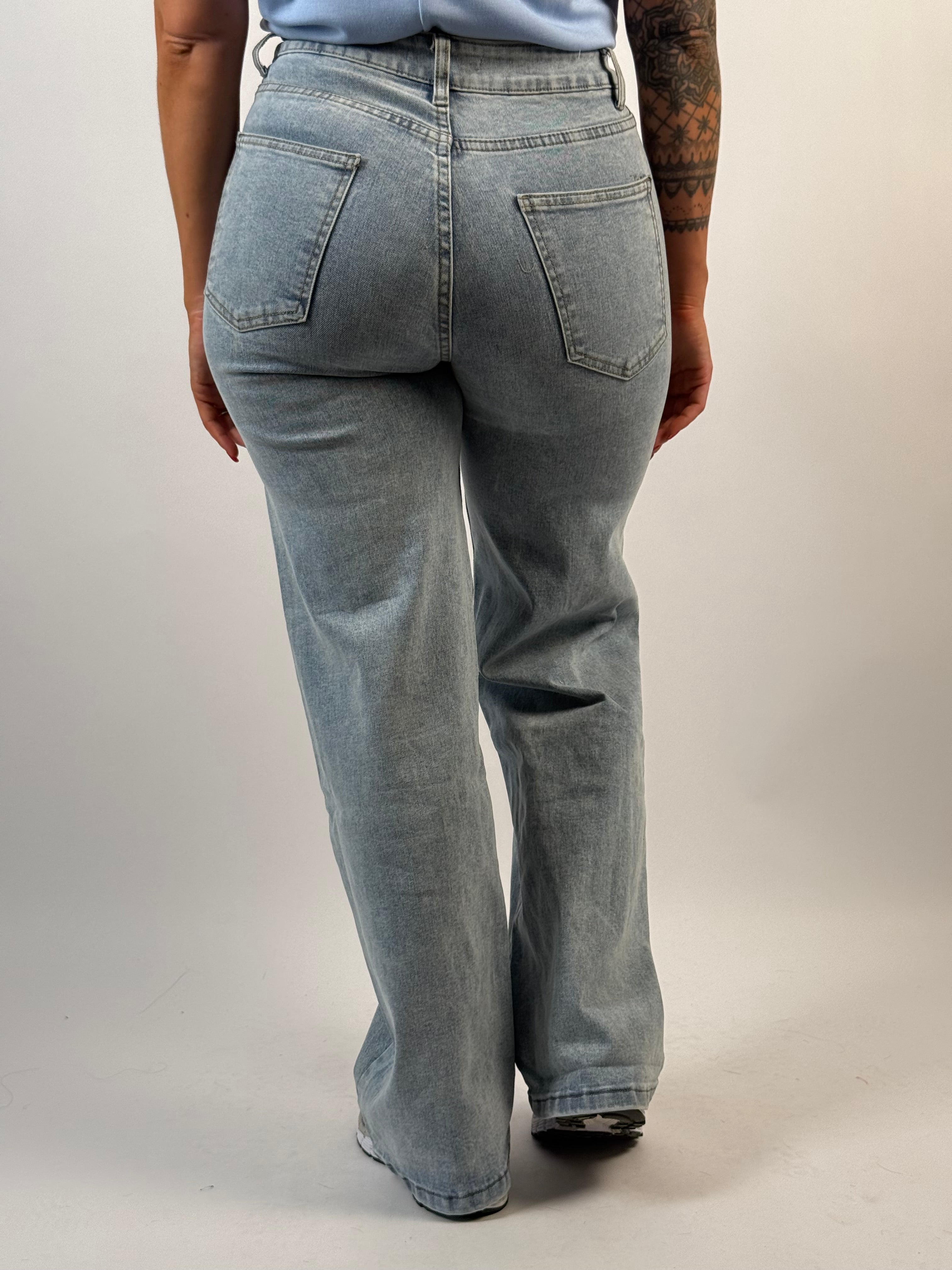 Jeans B 25001 Wide Leg Blauw