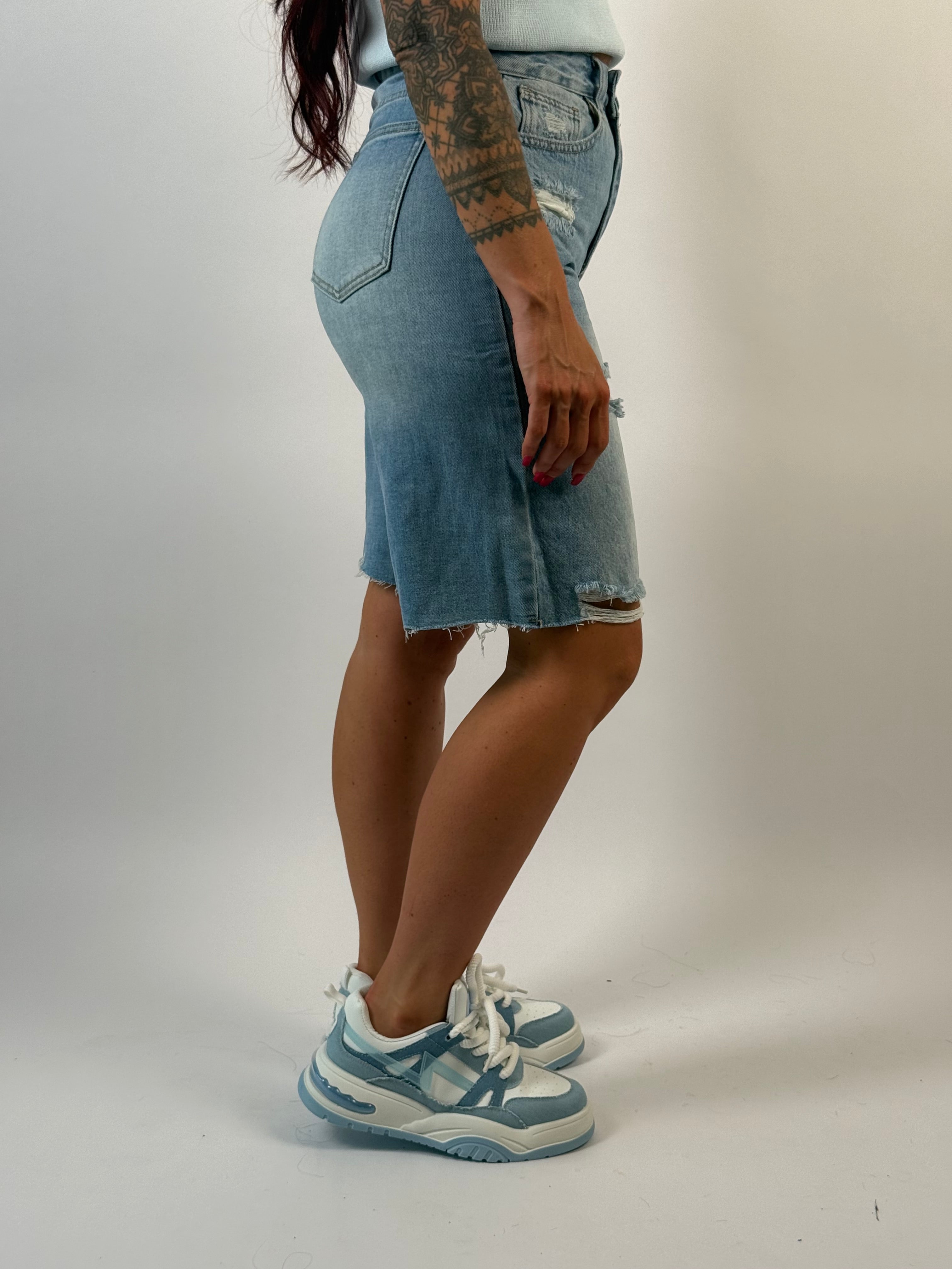Jeans Short L 8069-80 Blauw