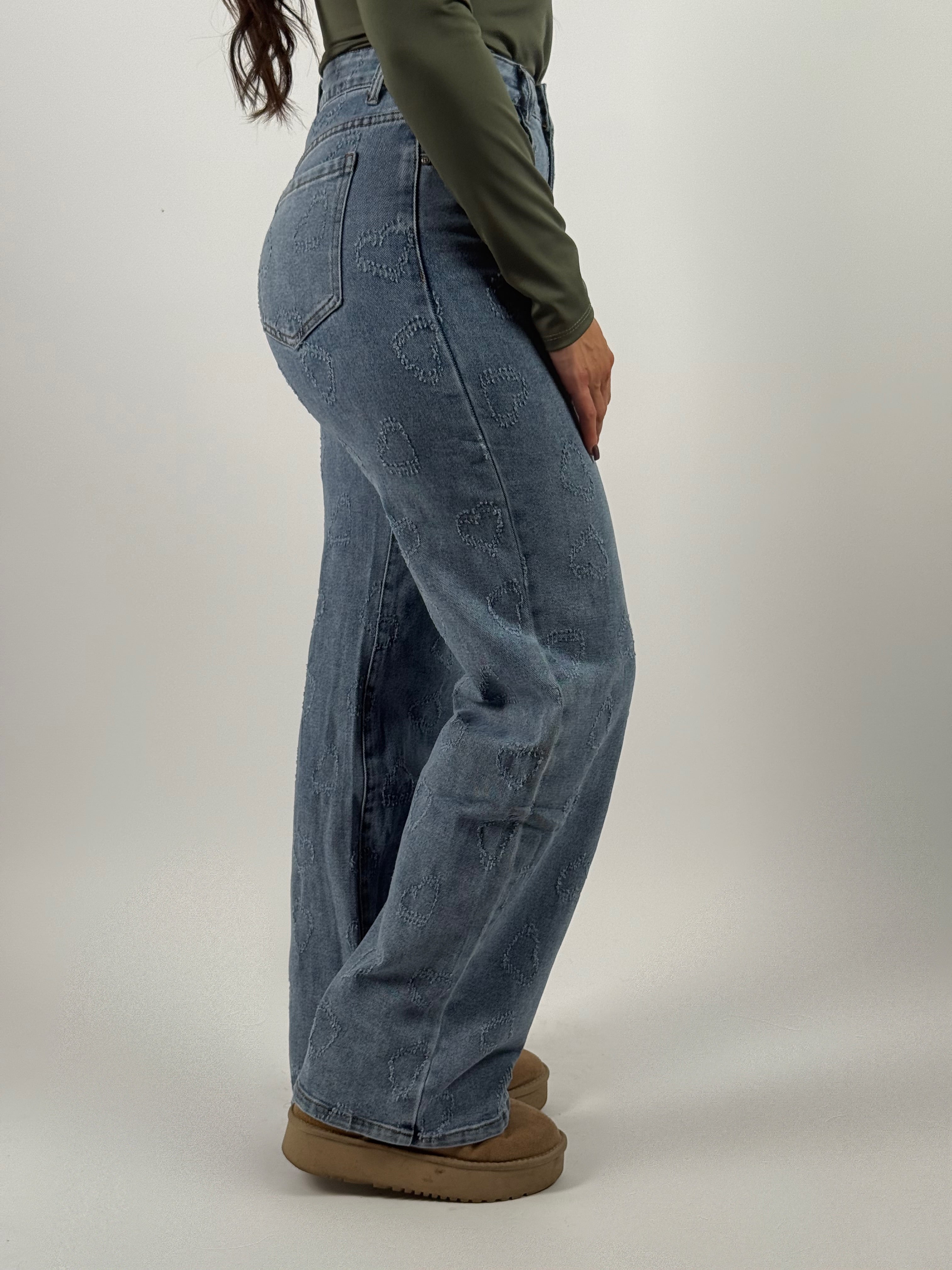 Jeans Y 5268 Hartjes Wide Leg Blauw