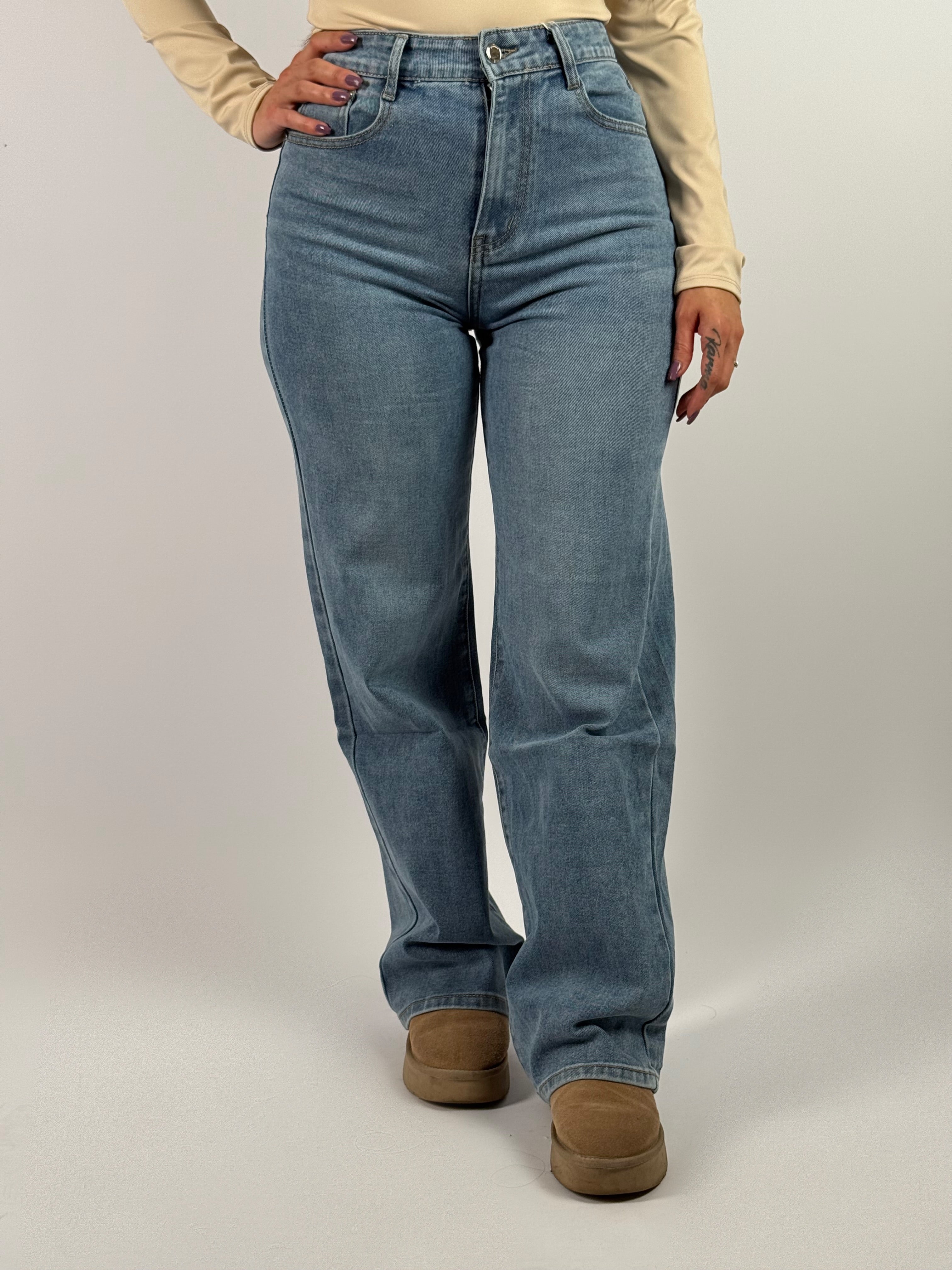 Jeans Y 2252 Pocket Wide Leg Blauw