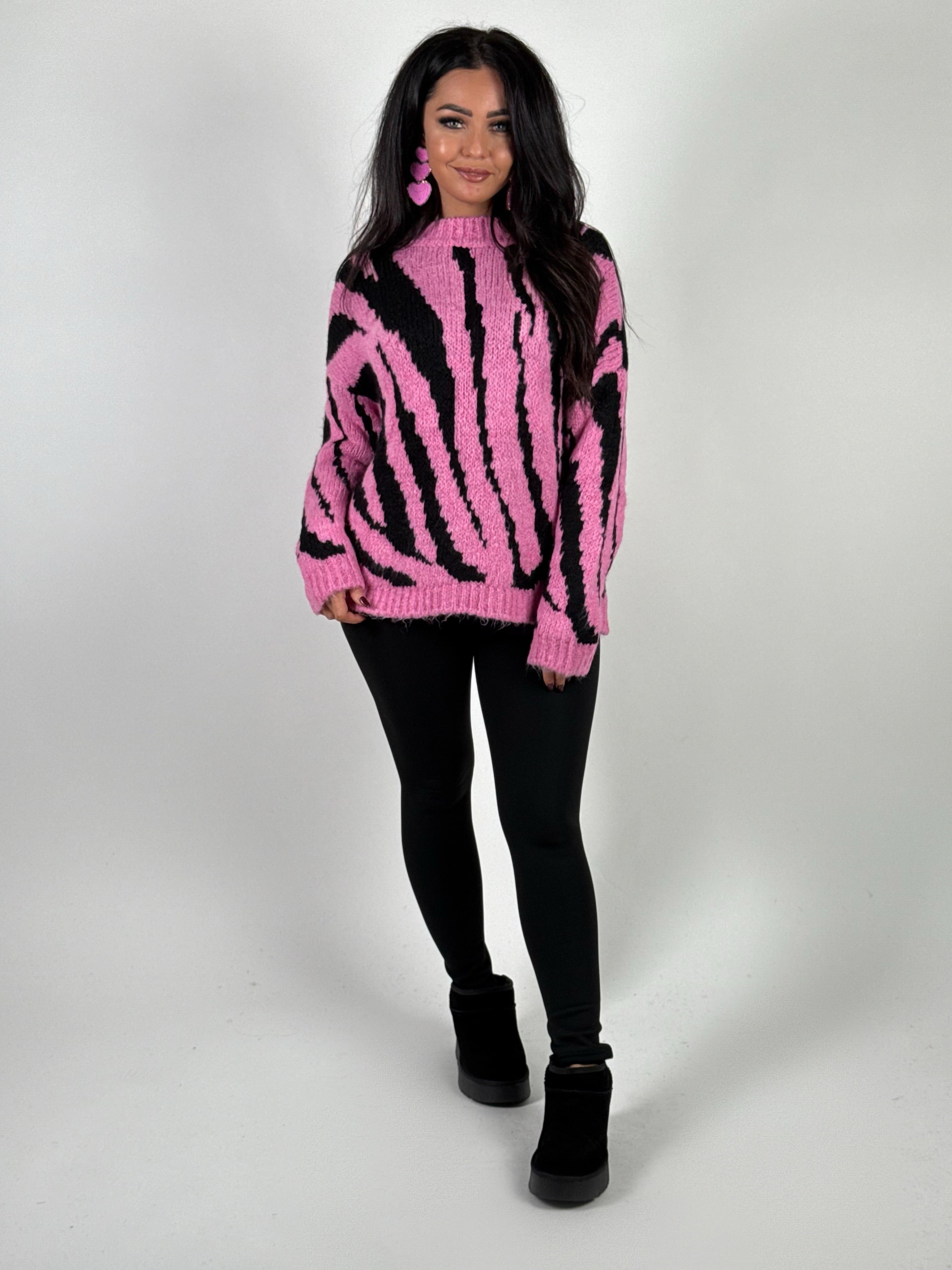 Trui Zebra Zwart & Roze