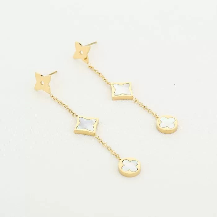 Oorbel 15289 Goud/Wit