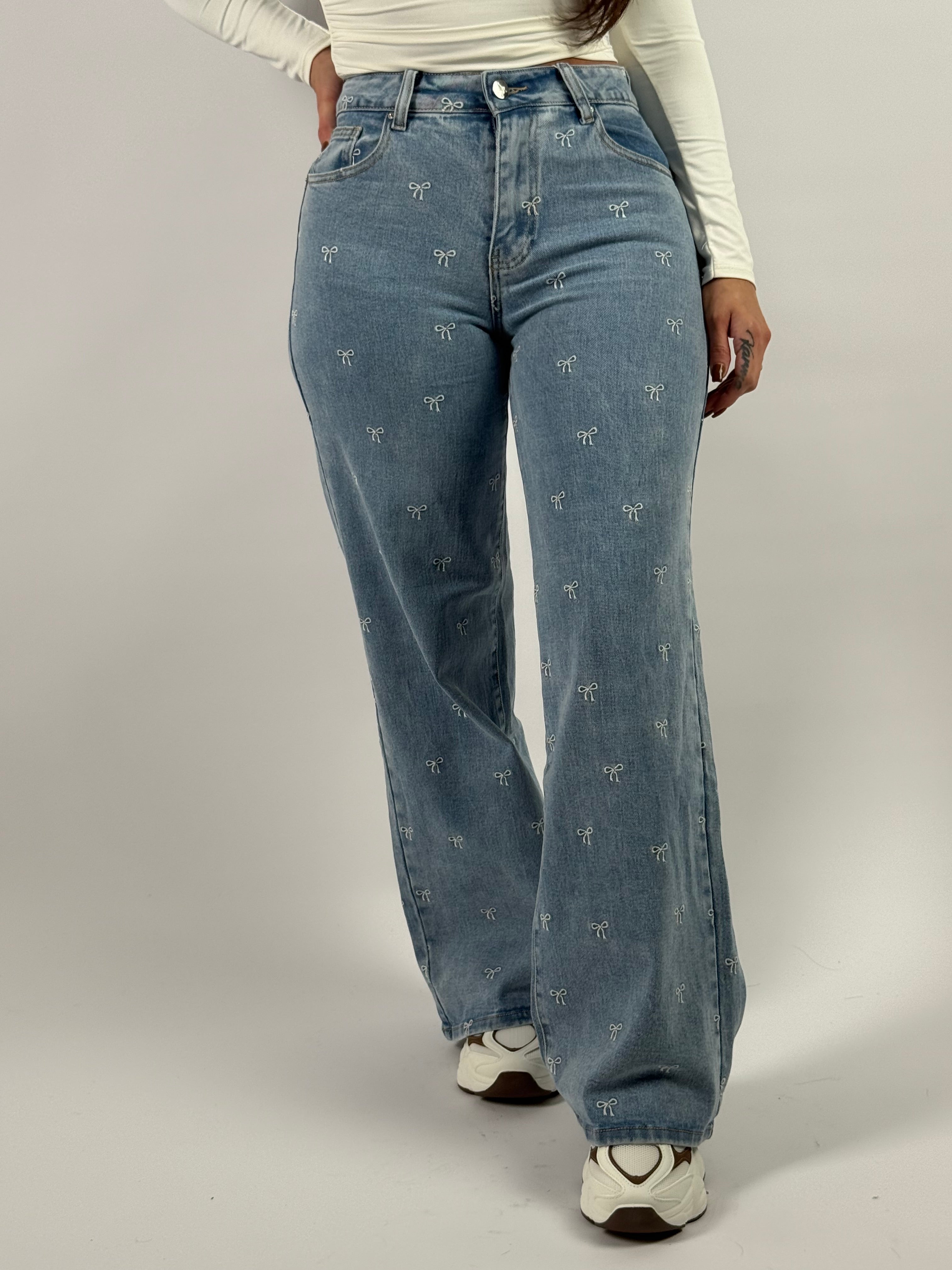 Jeans M 898 Strik Wide Leg Blauw