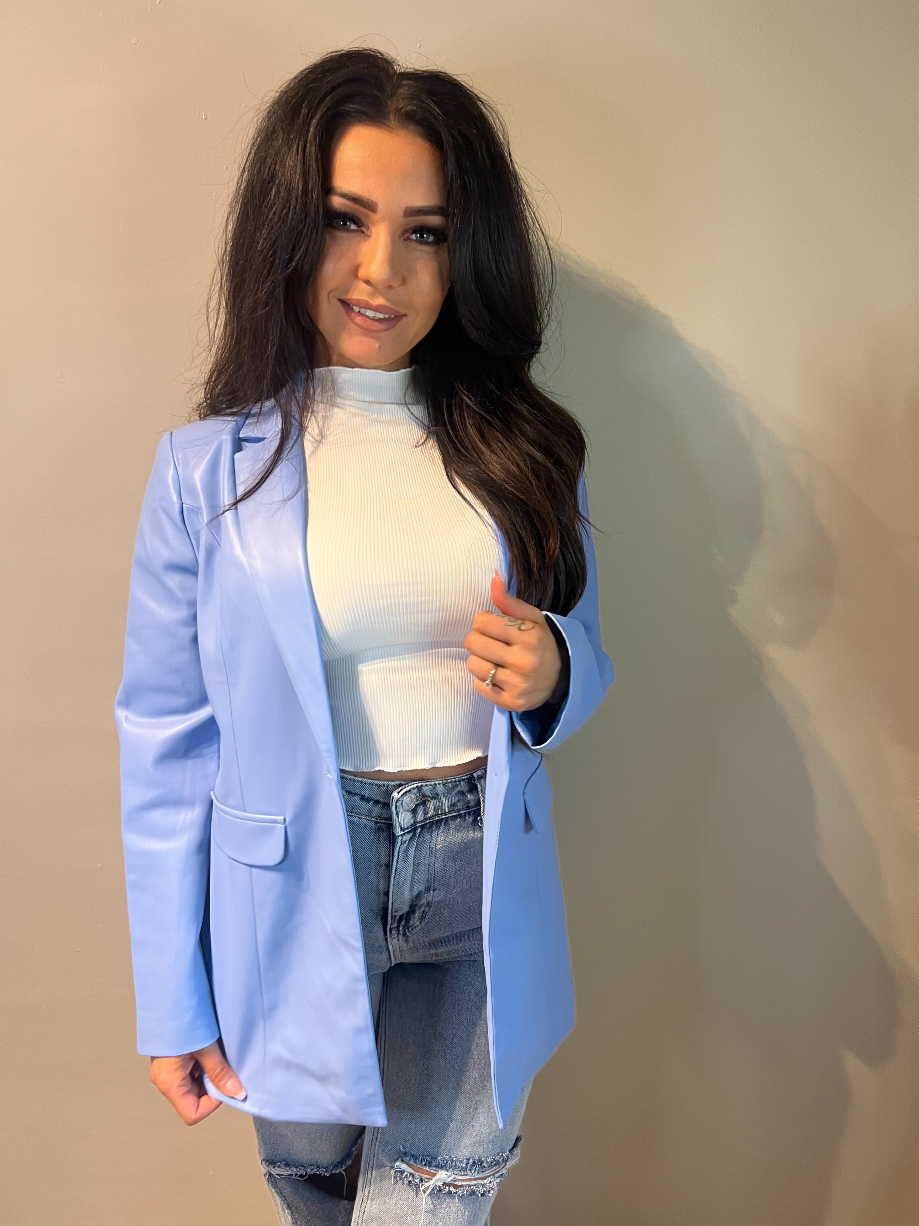 Blazer Leather Blue