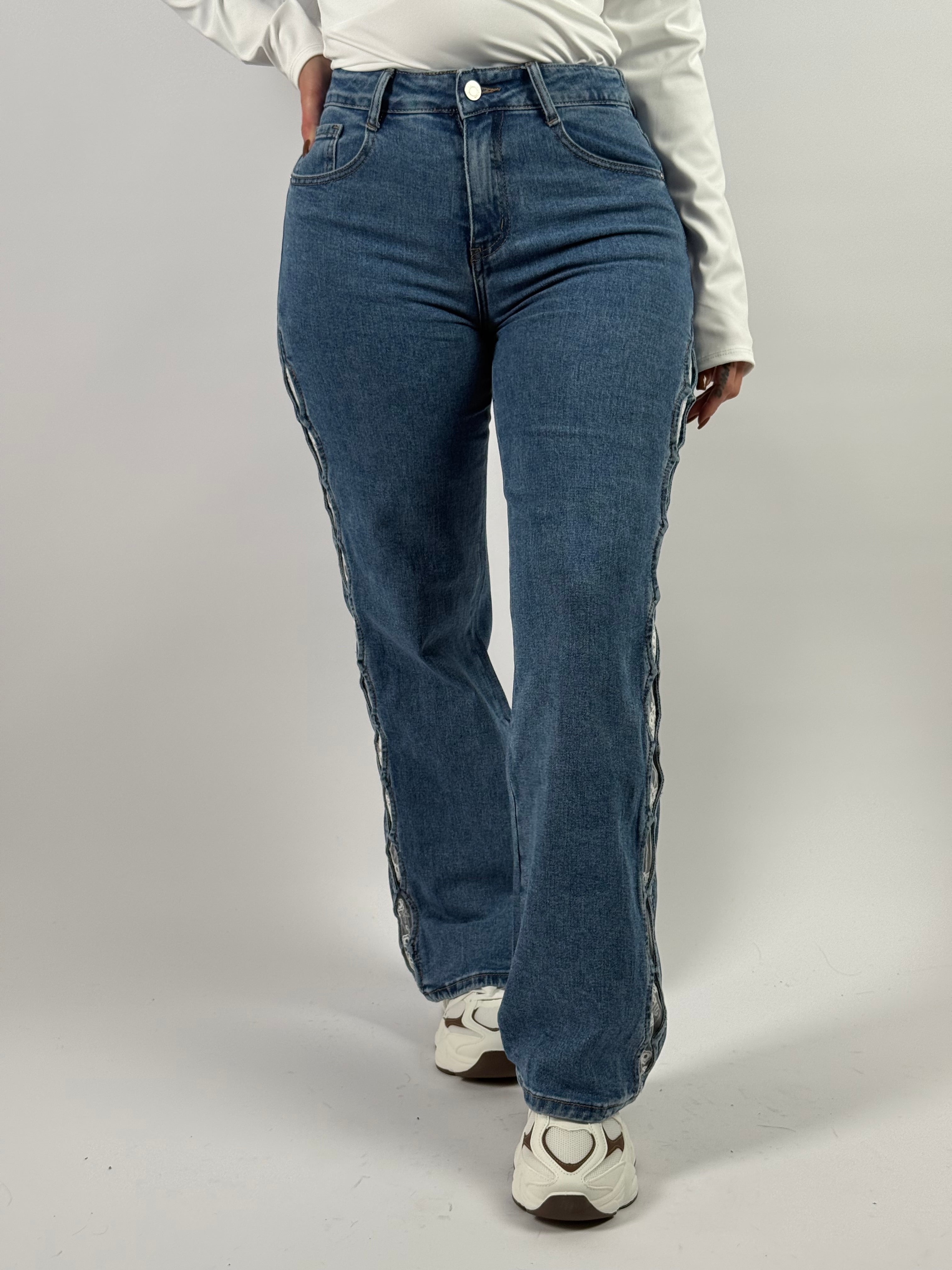 Jeans B 136Y Wide Leg Blauw