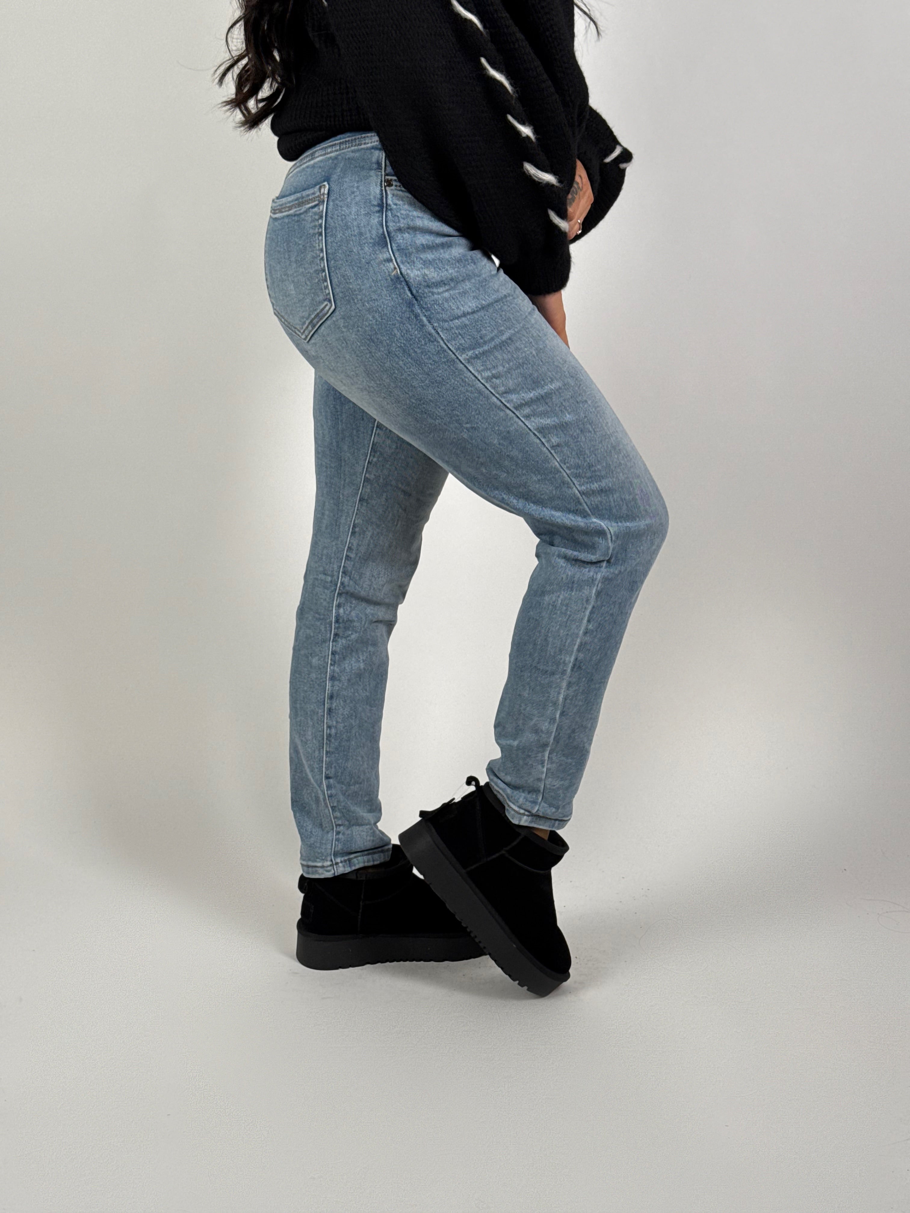Jeans H 306-3 Mom Blauw