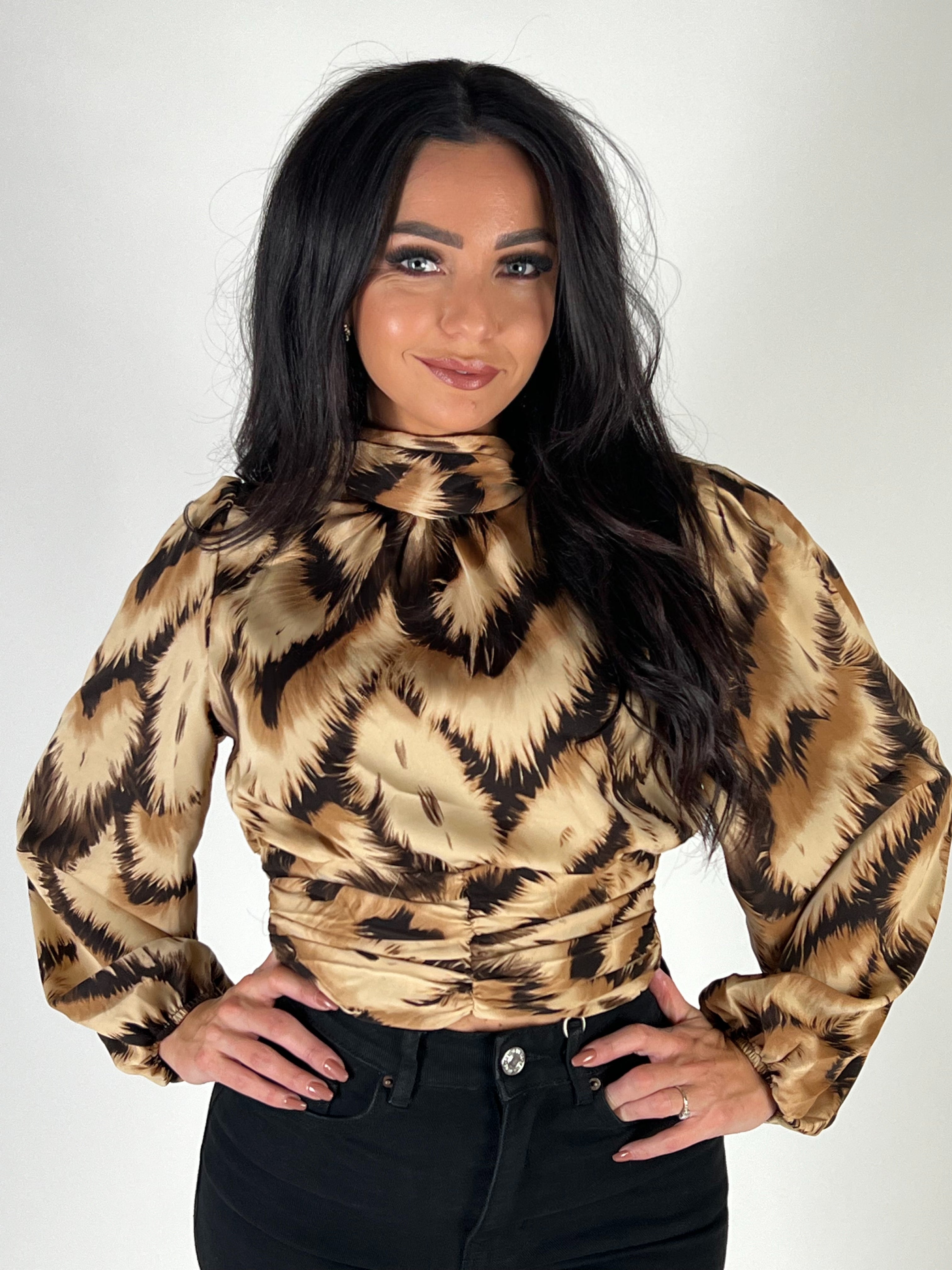 Blouse F 4565 Print Beige