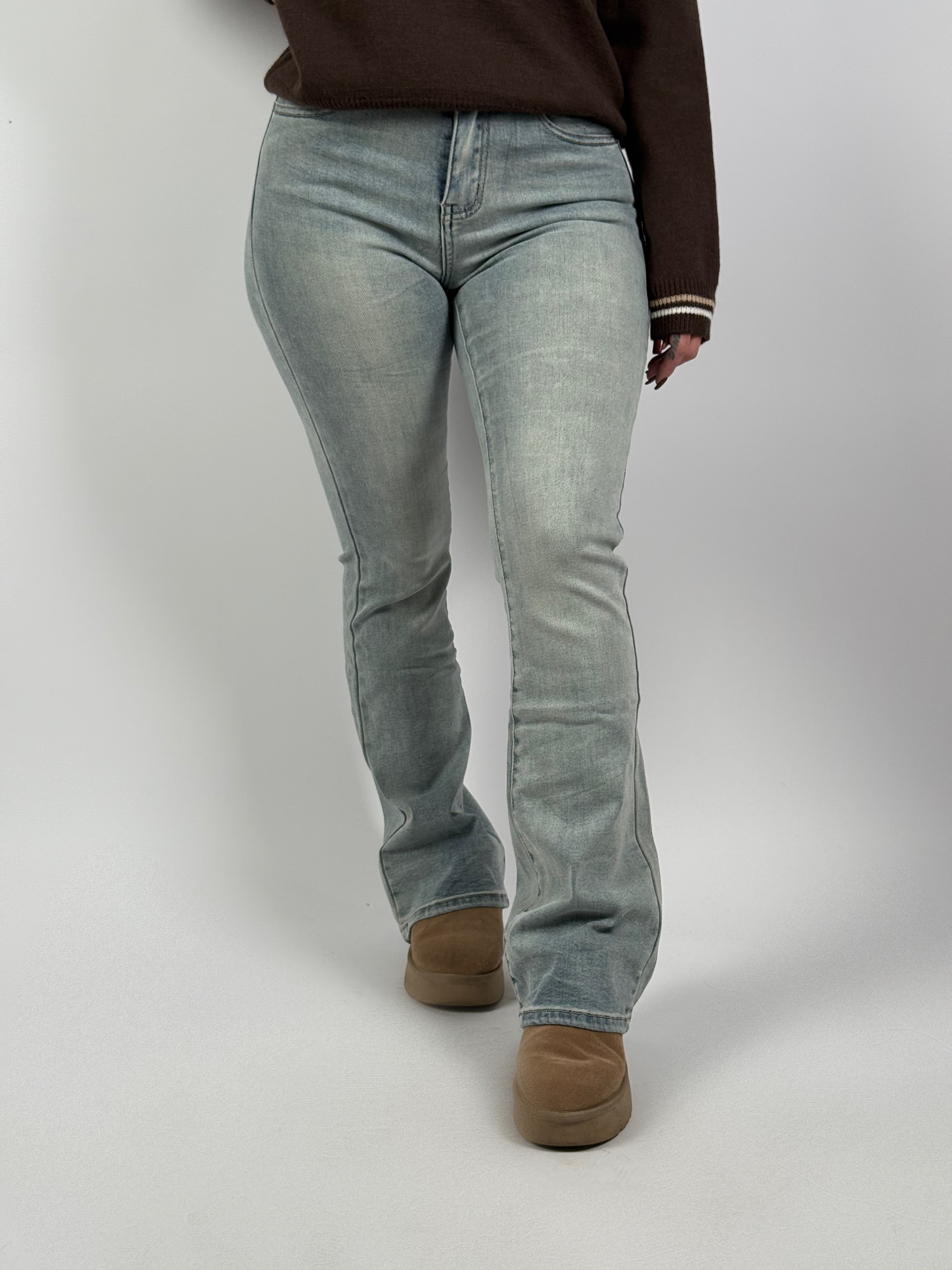 Jeans H 6156-27 Flared L. Blauw