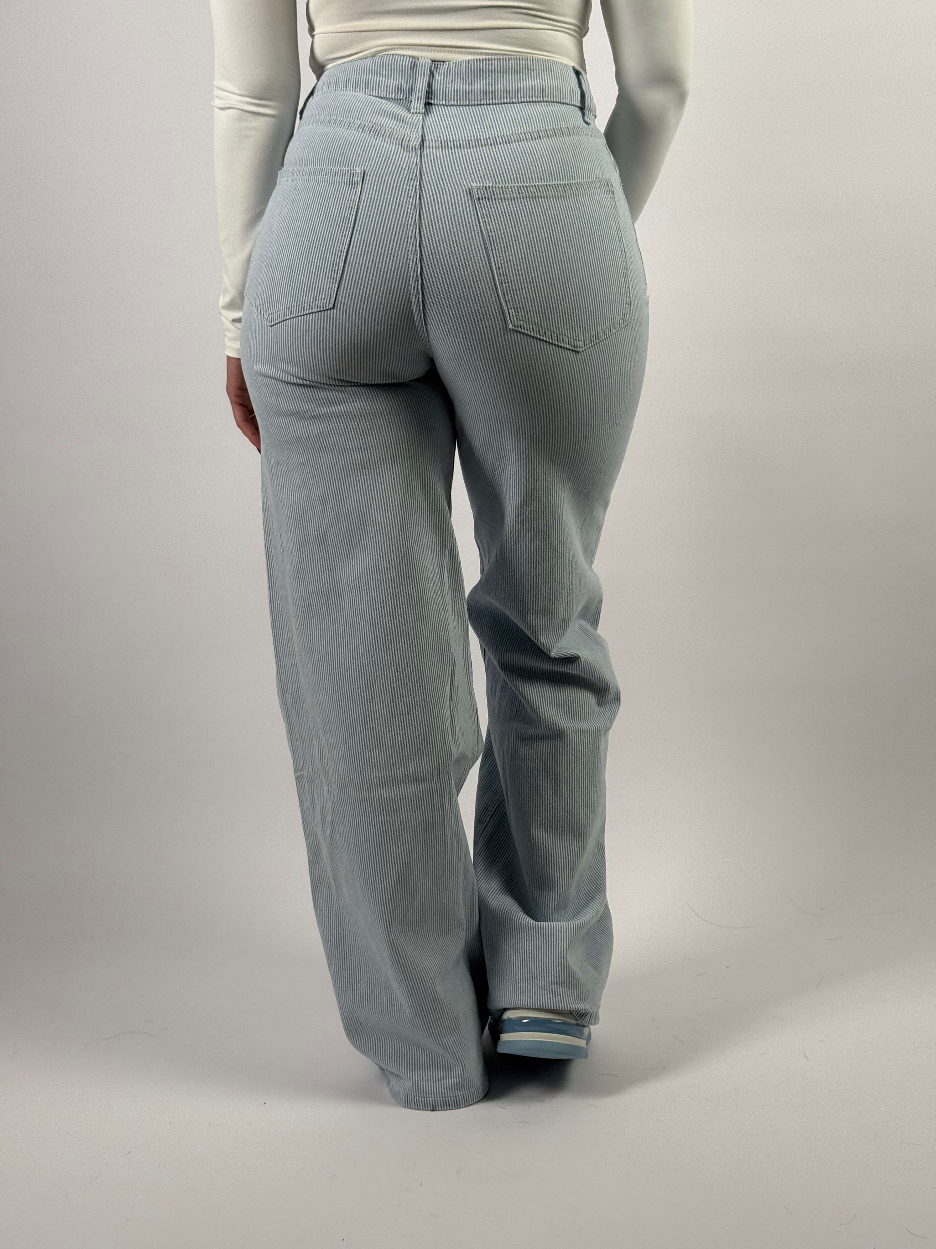 Jeans M 941 Streep Wide Leg Blauw
