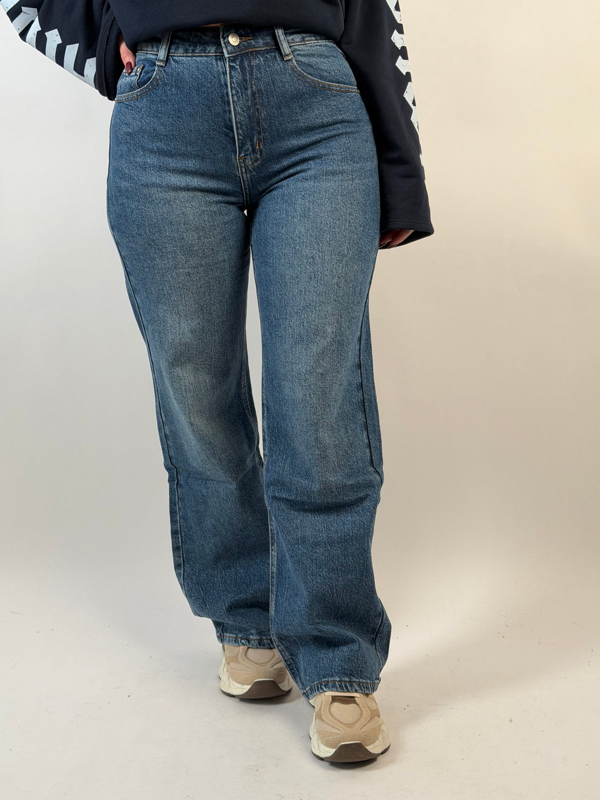 Jeans F 5679 Wide Leg Blauw