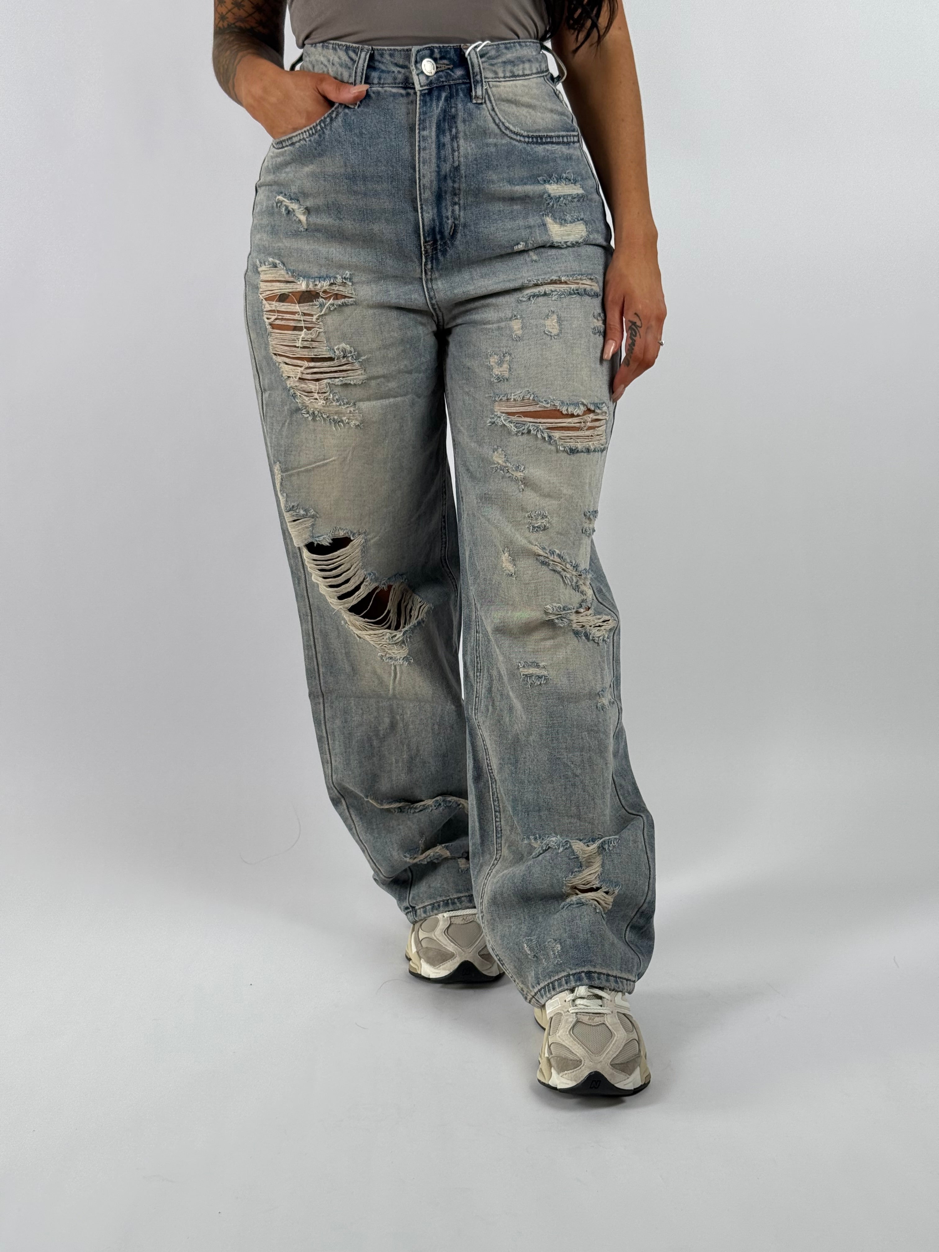 Jeans H 5356 Wide Leg Blauw