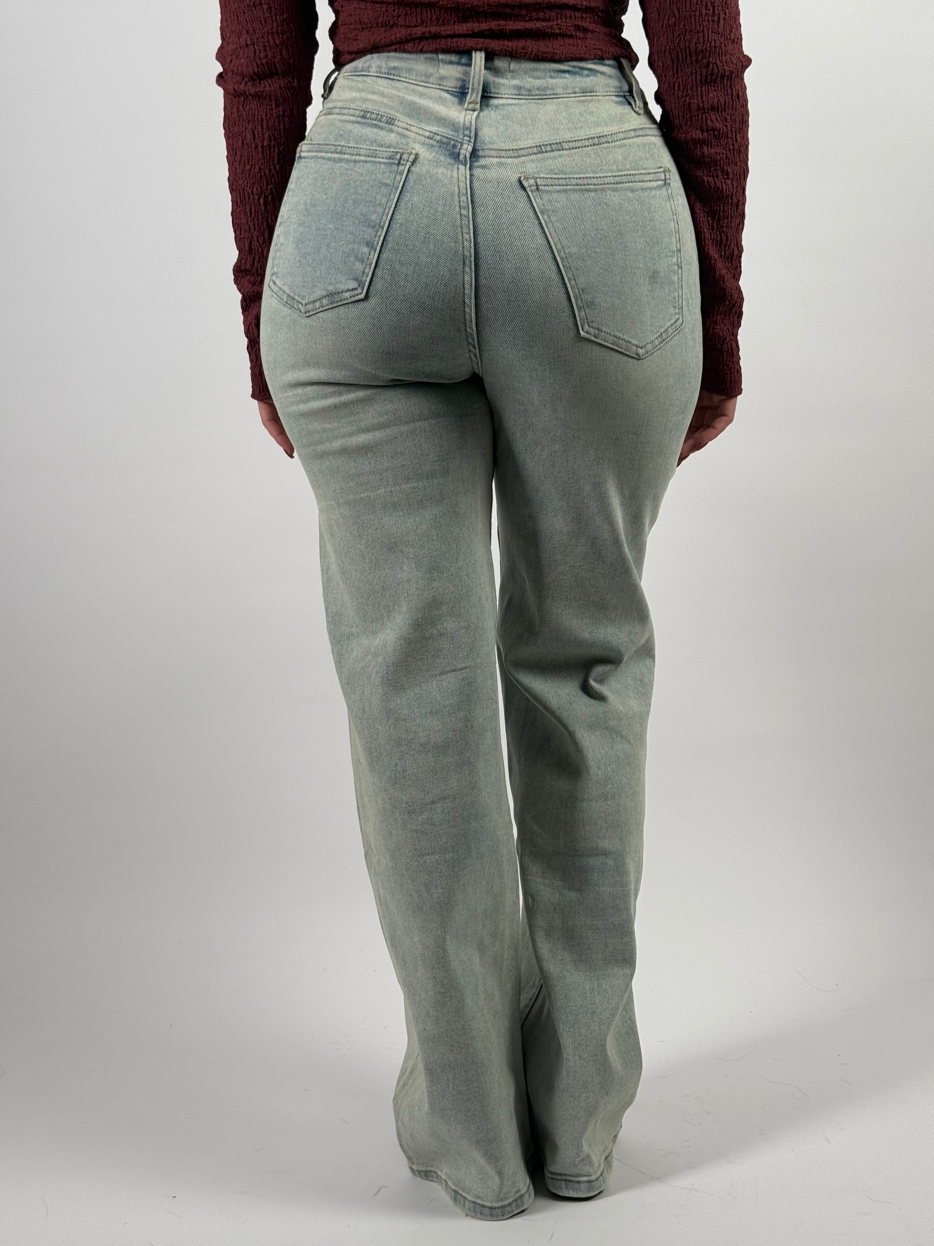 Jeans L 3322-5 Long Wide Leg Blauw