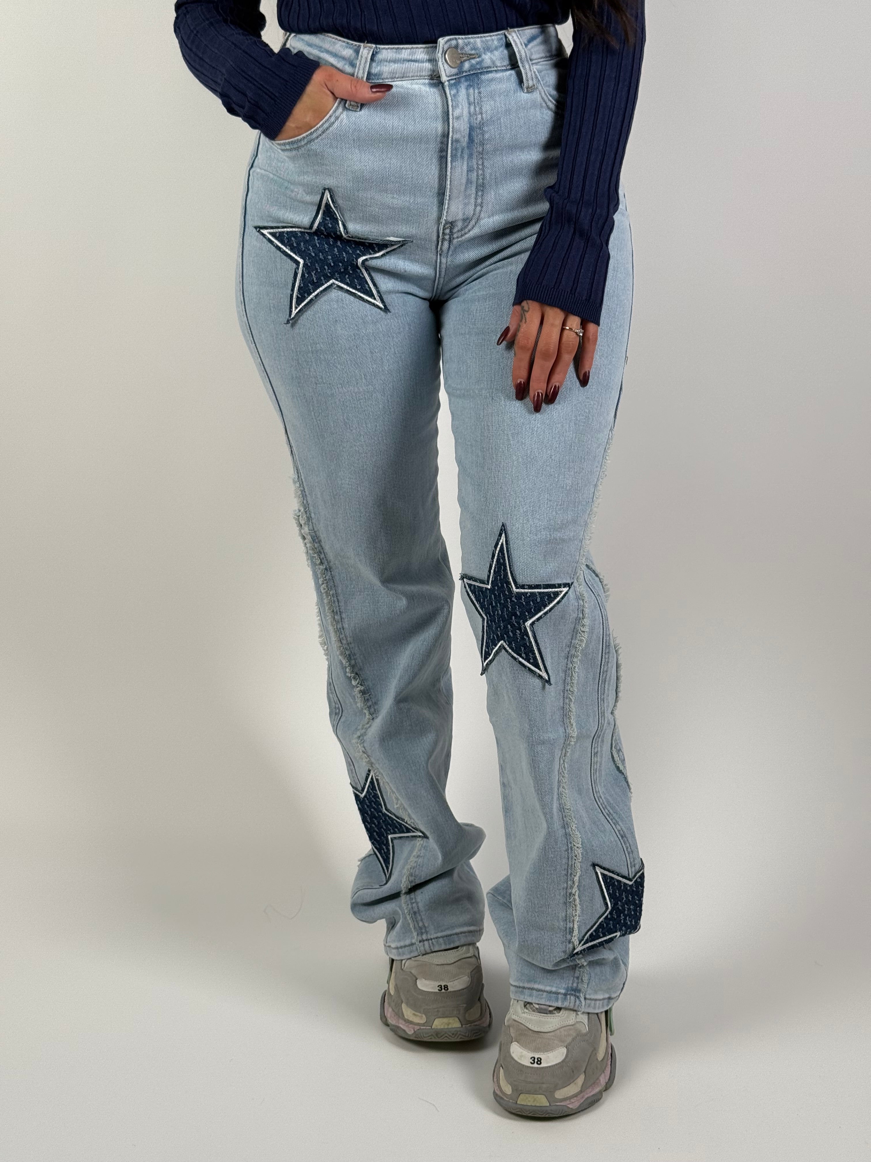 Jeans R 2926 Ster Wide Leg Blauw